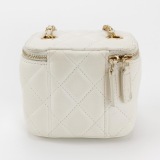 Chanel Lambskin Quilted Mini Pearl Crush Vanity Case With Chain White — thumbnail 5