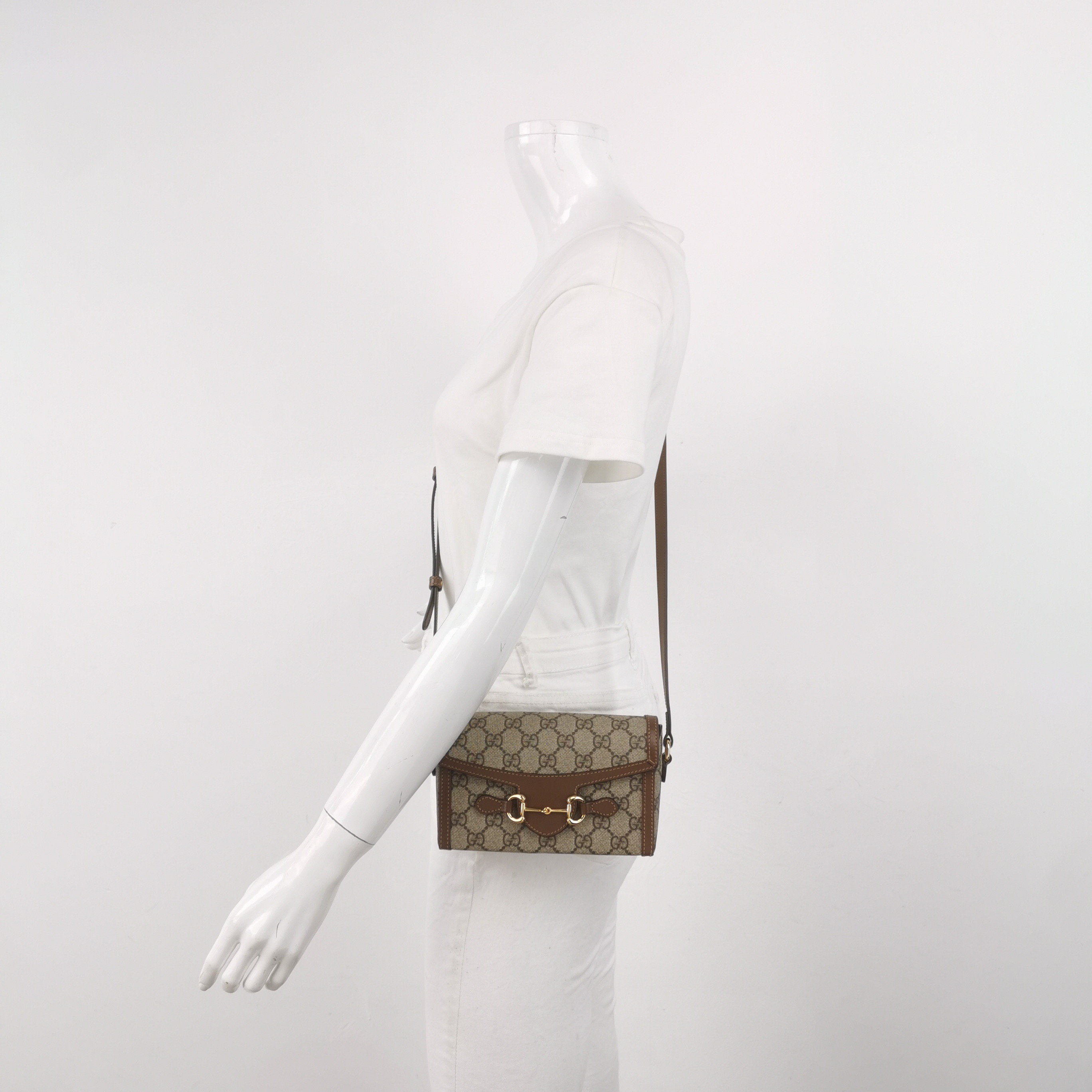 Gucci Horsebit 1955 Flap Crossbody Bag GG Coated Canvas Mini — alternate view