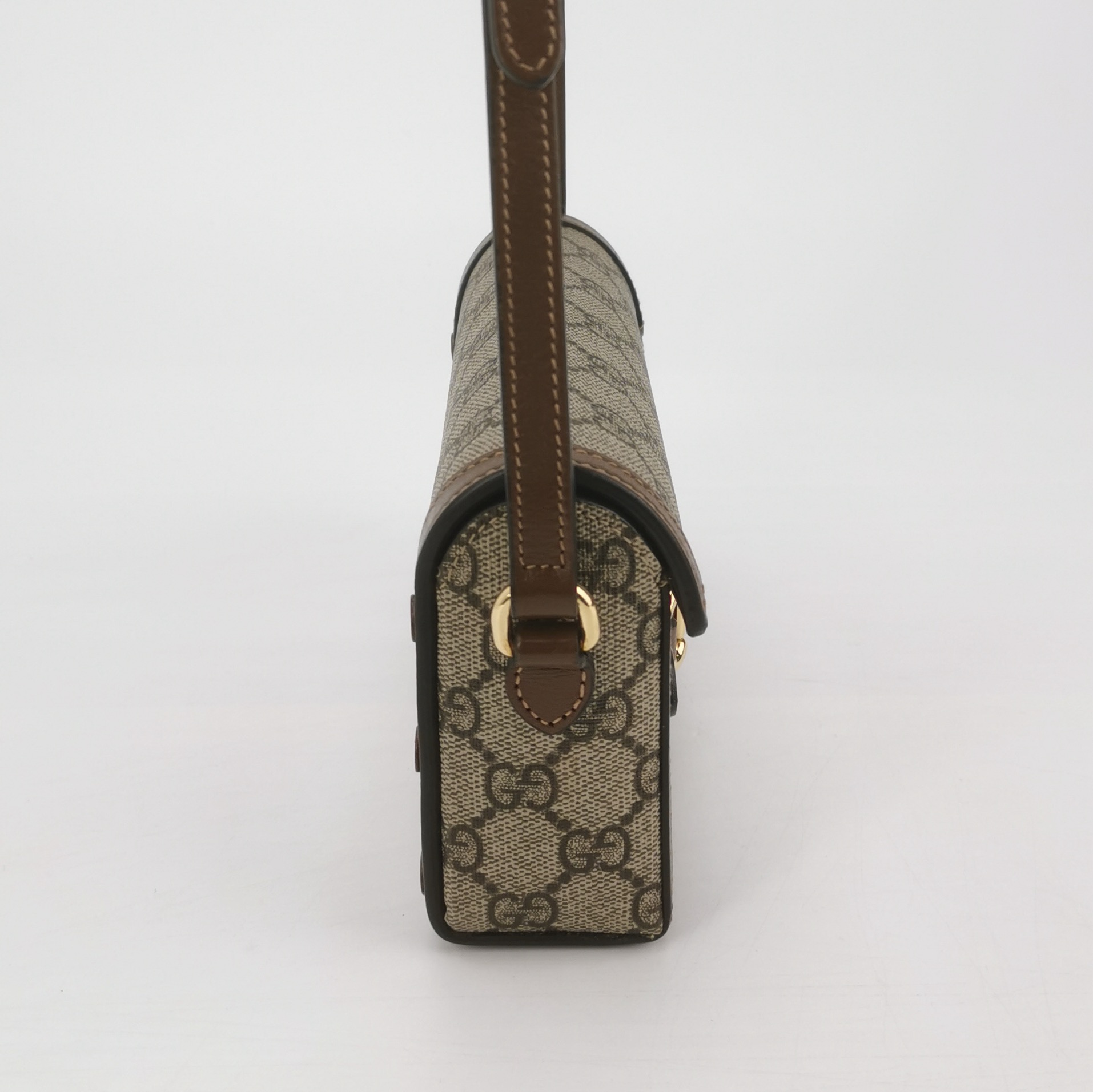 Gucci Horsebit 1955 Flap Crossbody Bag GG Coated Canvas Mini — photo 4 of 17