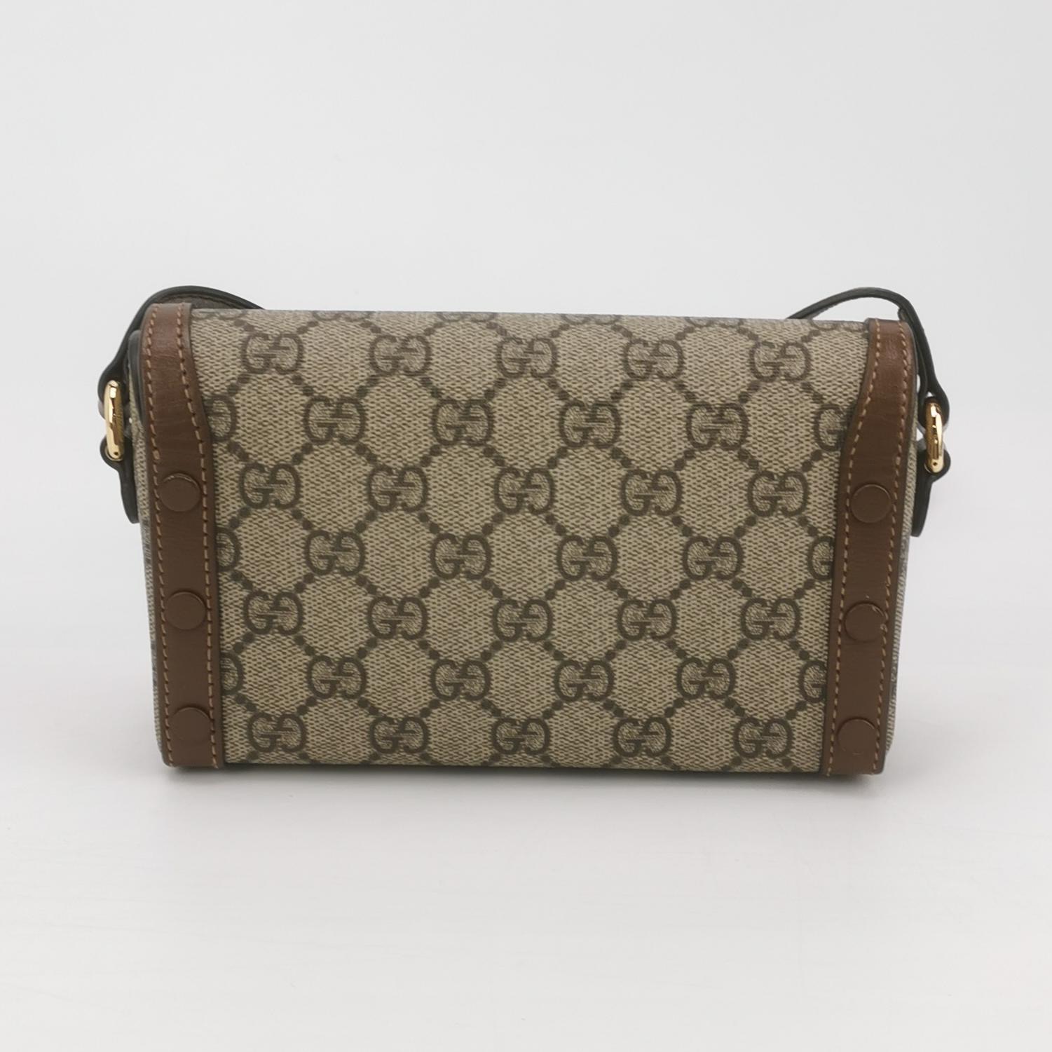 Gucci Horsebit 1955 Flap Crossbody Bag GG Coated Canvas Mini — photo 5 of 17