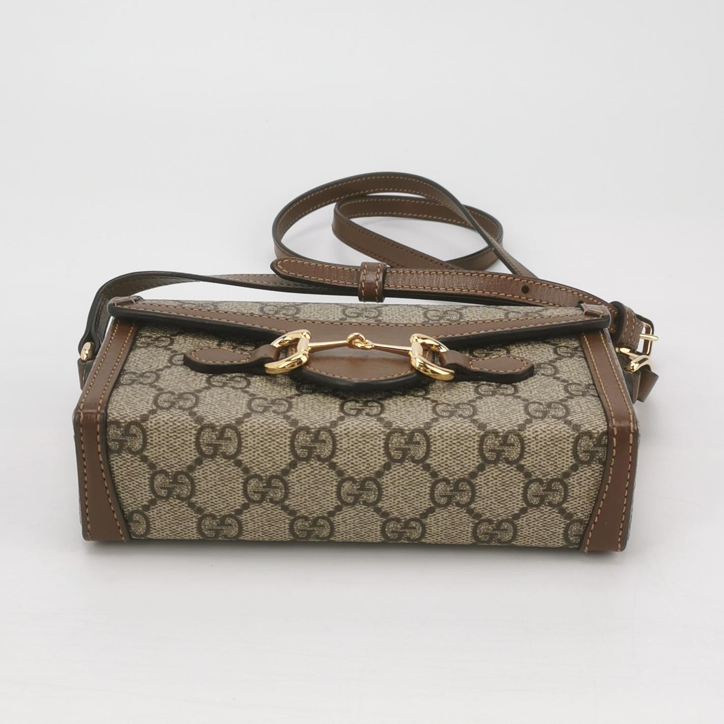 Gucci Horsebit 1955 Flap Crossbody Bag GG Coated Canvas Mini — photo 6 of 17