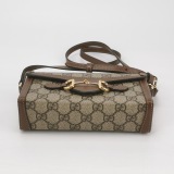Gucci Horsebit 1955 Flap Crossbody Bag GG Coated Canvas Mini — thumbnail 6