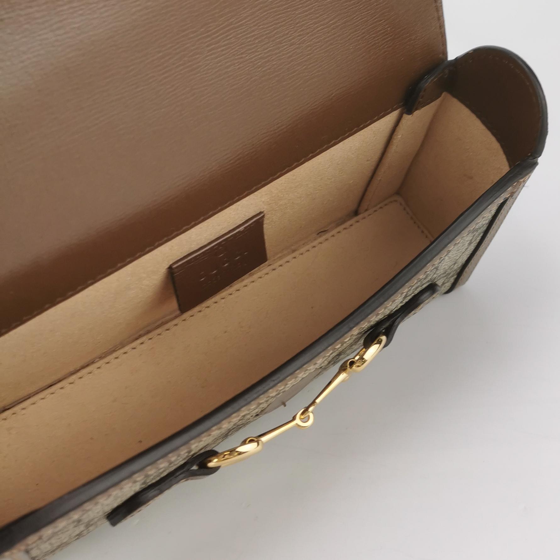 Gucci Horsebit 1955 Flap Crossbody Bag GG Coated Canvas Mini — photo 7 of 17