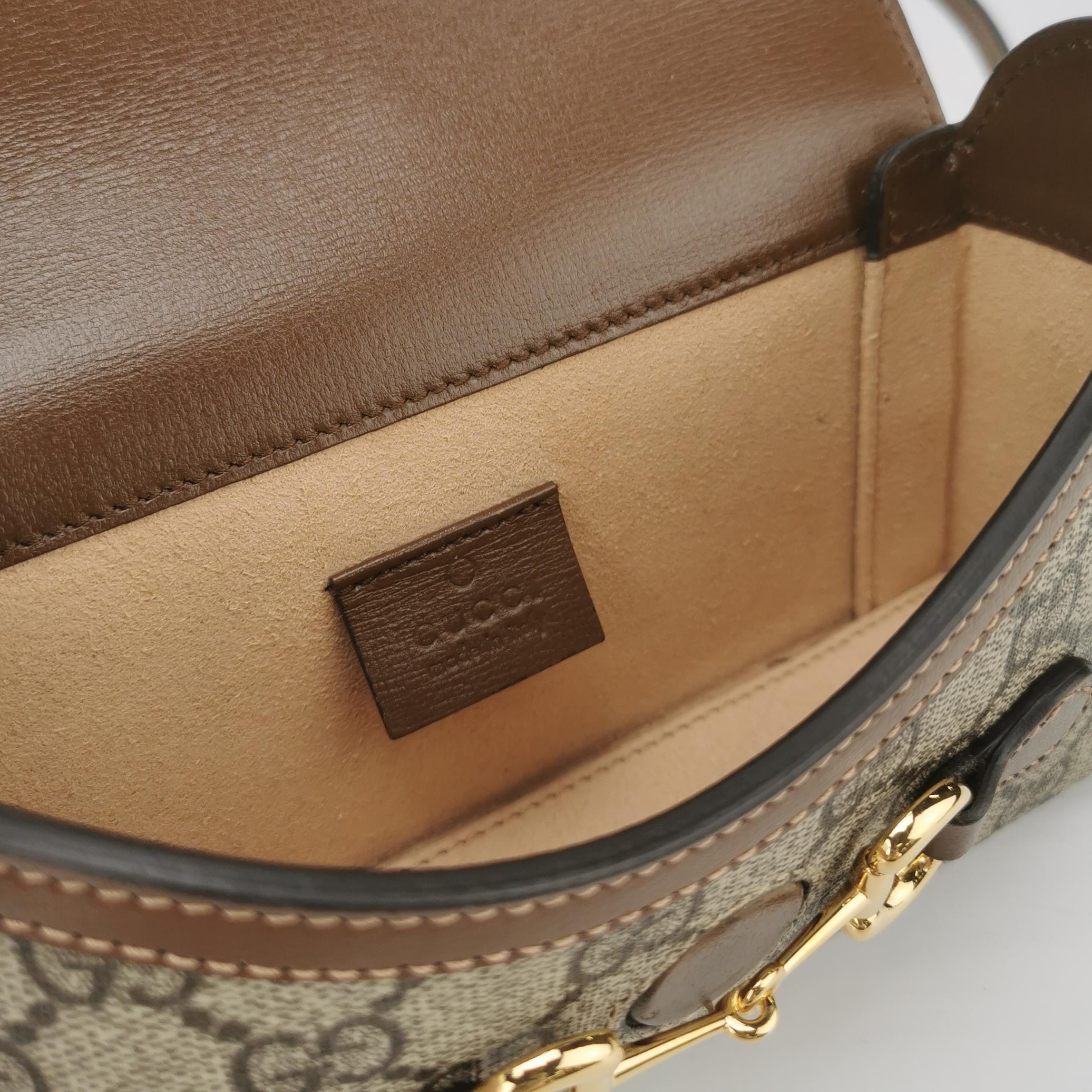 Gucci Horsebit 1955 Flap Crossbody Bag GG Coated Canvas Mini — photo 8 of 17