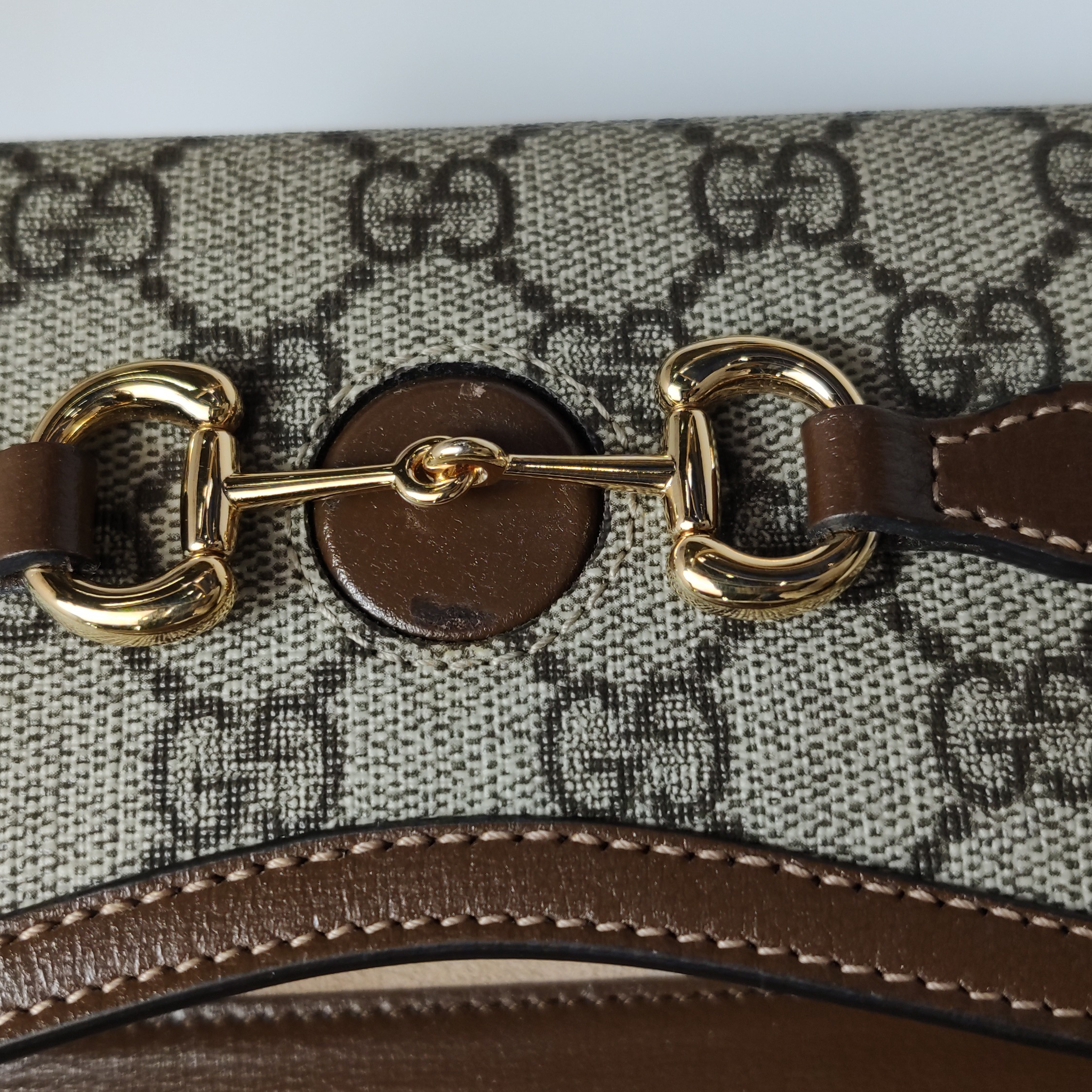 Gucci Horsebit 1955 Flap Crossbody Bag GG Coated Canvas Mini — photo 14 of 17