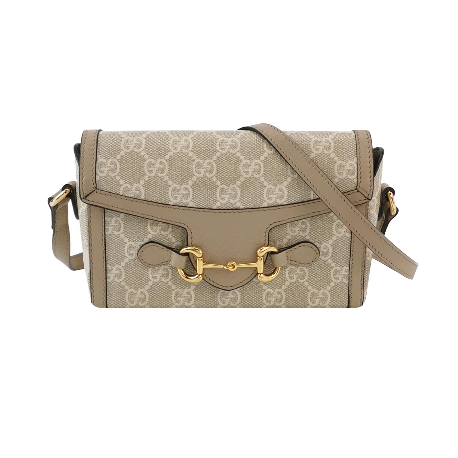 Gucci Horsebit 1955 Flap Crossbody Bag GG Coated Canvas Mini — photo 1 of 22