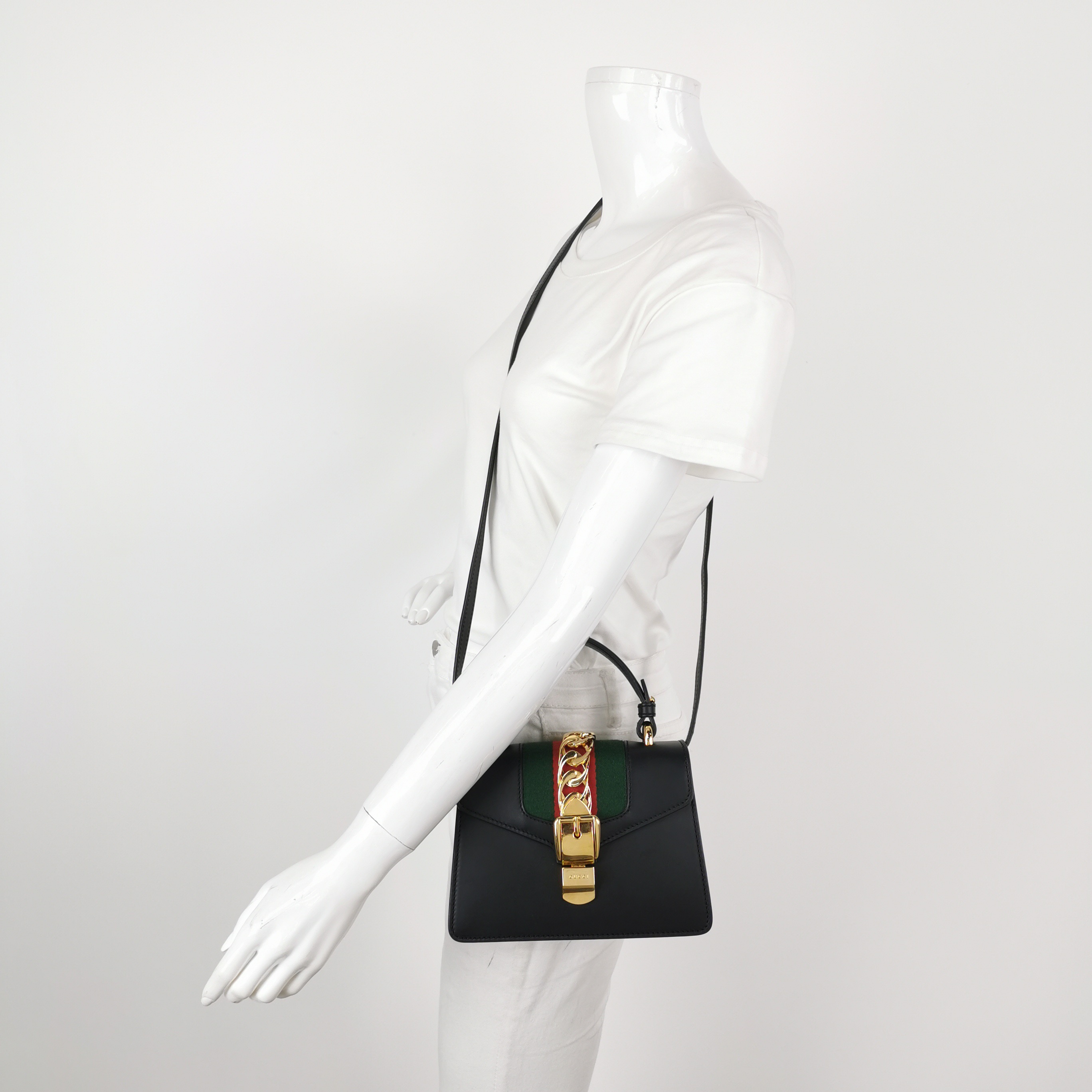  Gucci Sylvie Top Handle Bag Leather Mini — alternate view