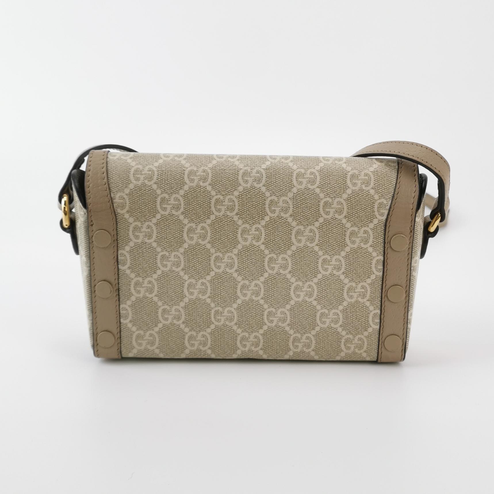 Gucci Horsebit 1955 Flap Crossbody Bag GG Coated Canvas Mini — photo 5 of 22