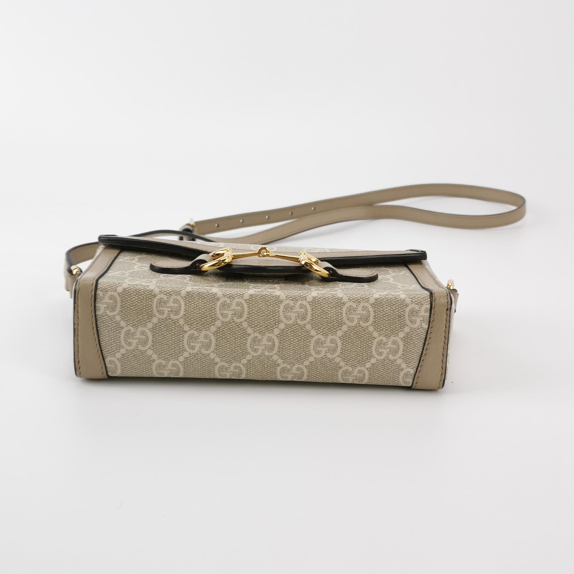 Gucci Horsebit 1955 Flap Crossbody Bag GG Coated Canvas Mini — photo 6 of 22
