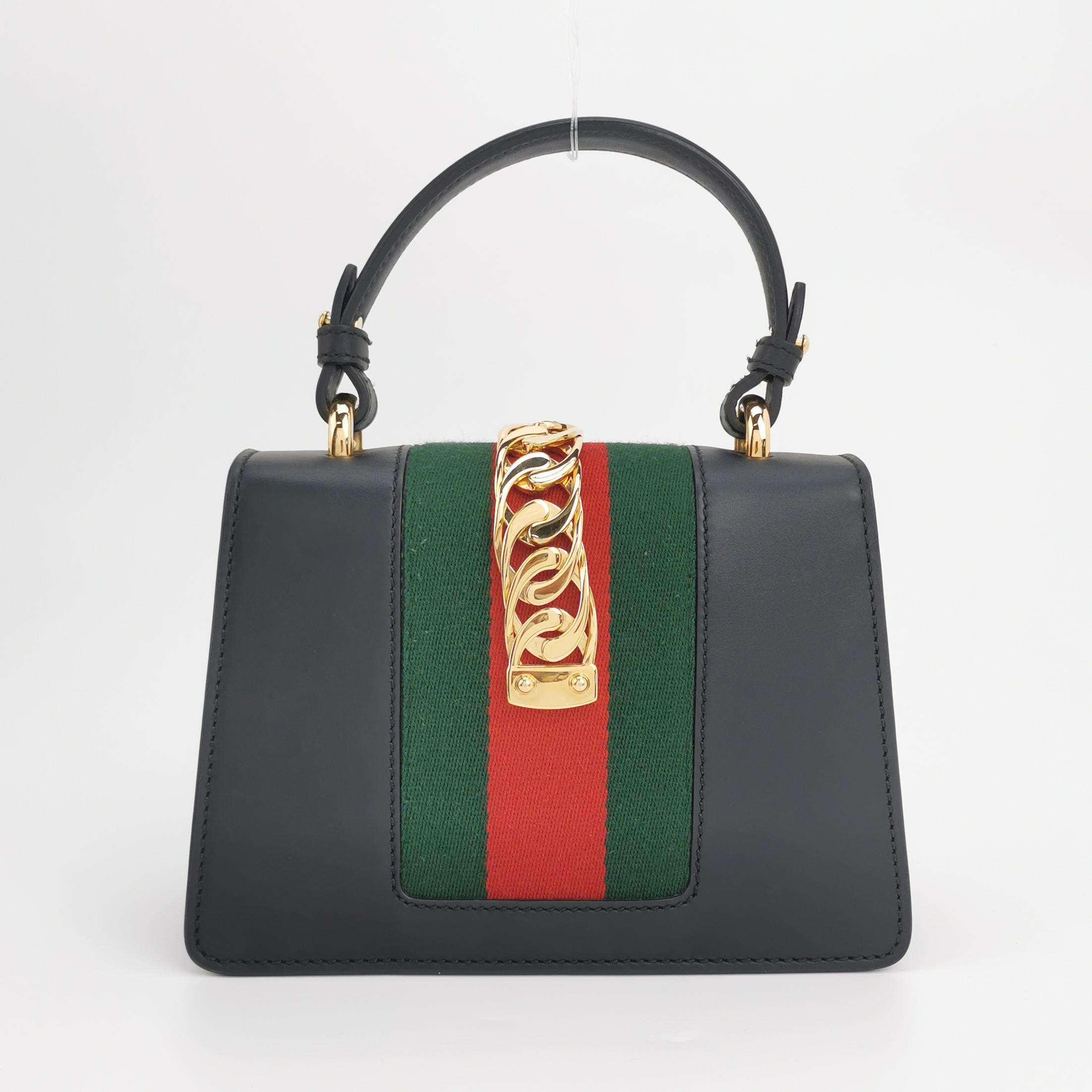  Gucci Sylvie Top Handle Bag Leather Mini — photo 5 of 17