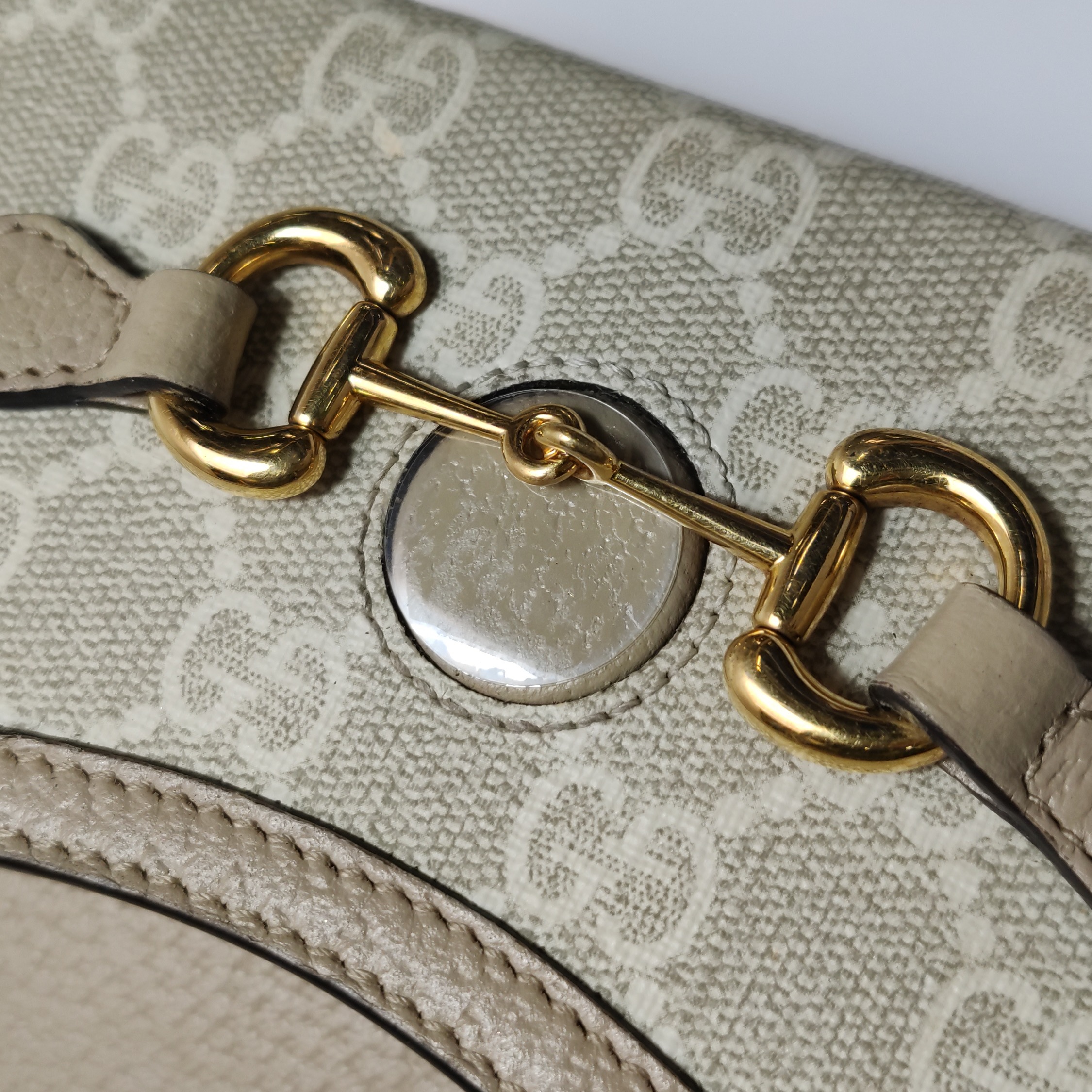 Gucci Horsebit 1955 Flap Crossbody Bag GG Coated Canvas Mini — photo 17 of 22