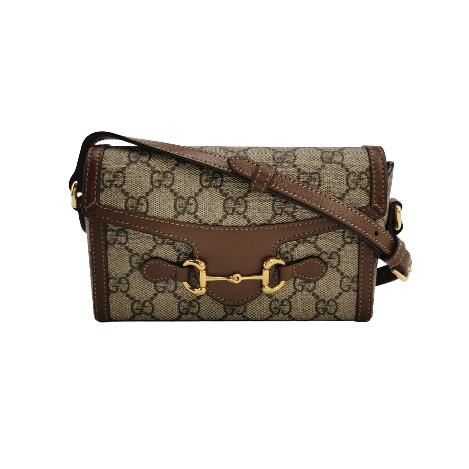 Gucci Horsebit 1955 Flap Crossbody Bag GG Coated Canvas Mini — photo 1 of 23