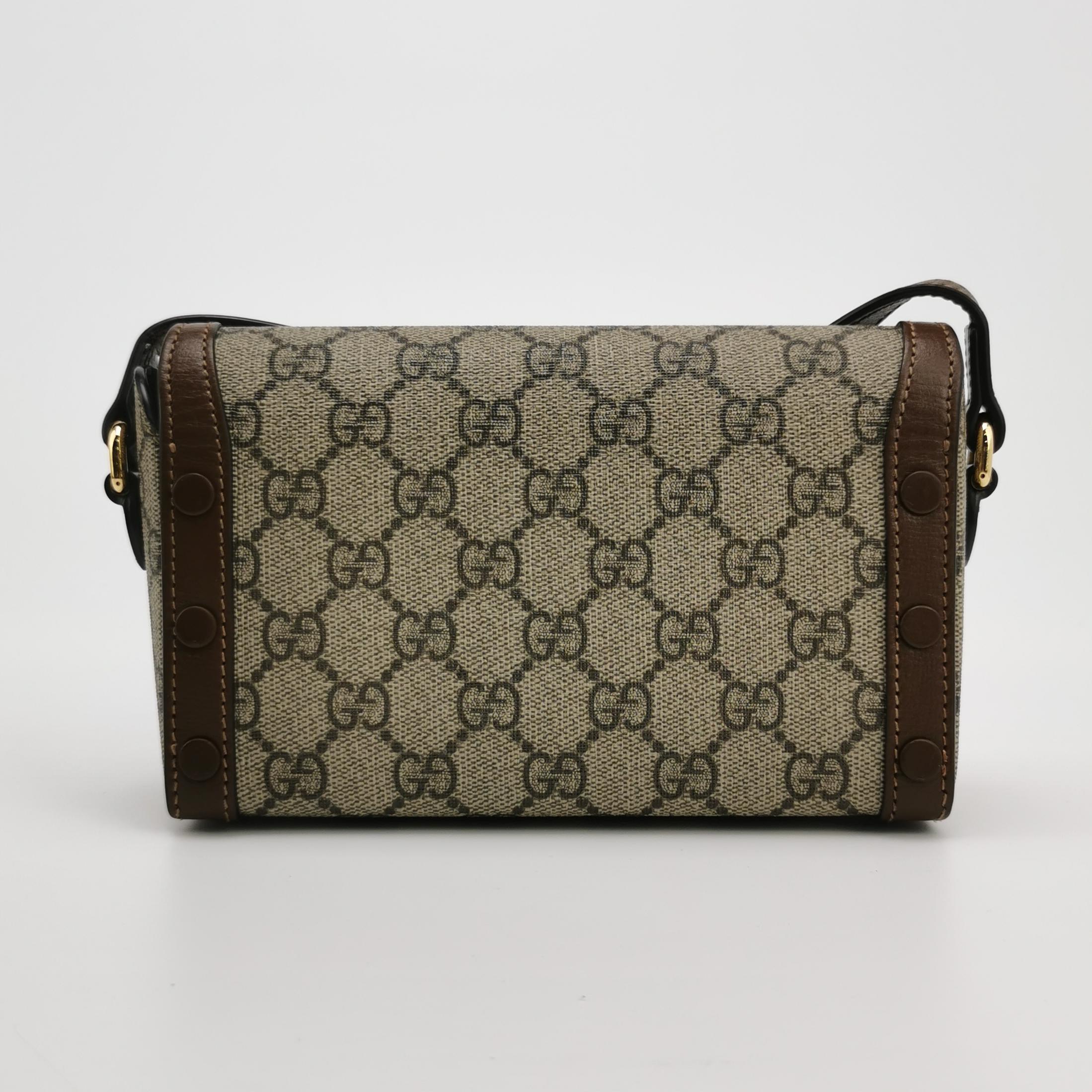 Gucci Horsebit 1955 Flap Crossbody Bag GG Coated Canvas Mini — photo 5 of 23