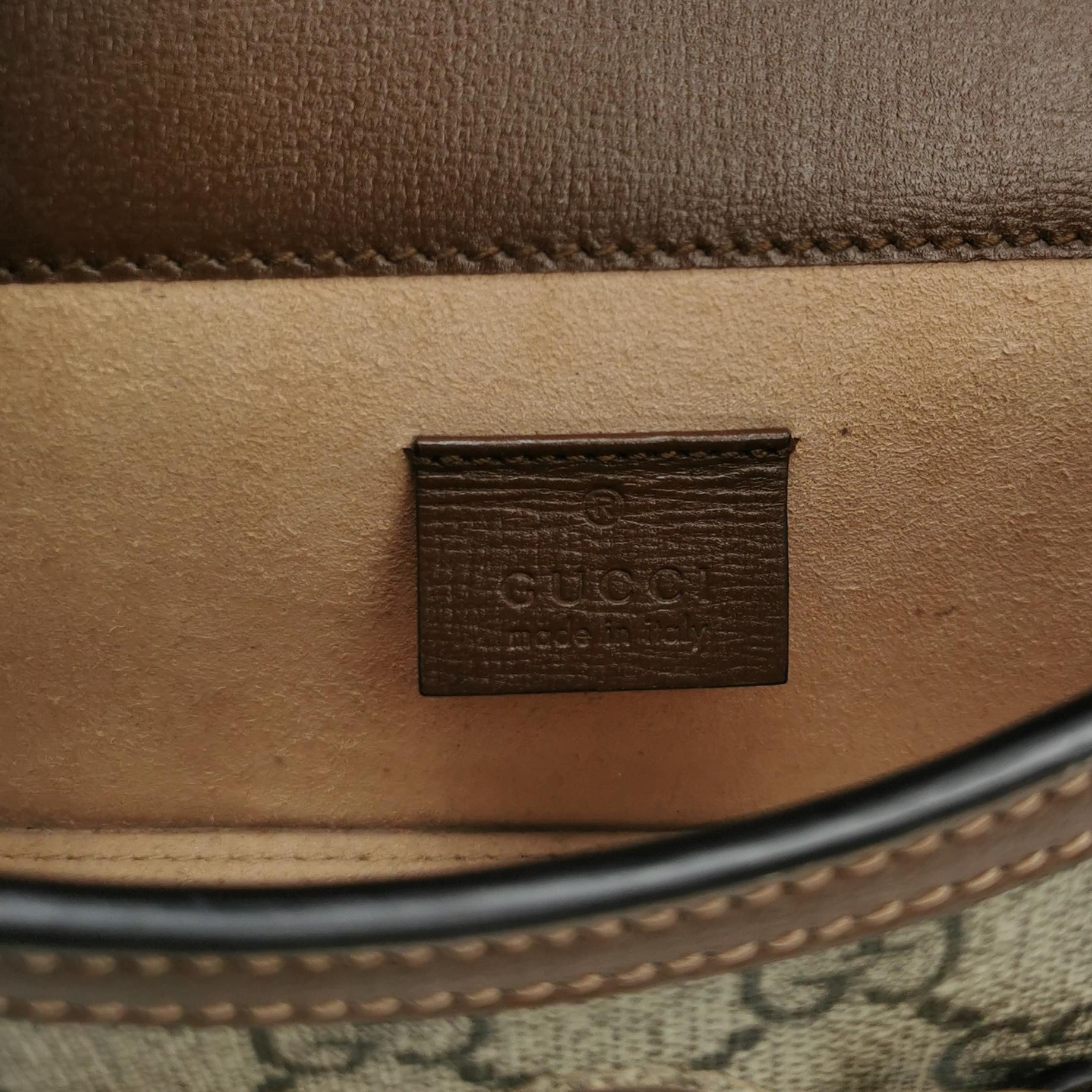 Gucci Horsebit 1955 Flap Crossbody Bag GG Coated Canvas Mini — photo 8 of 23