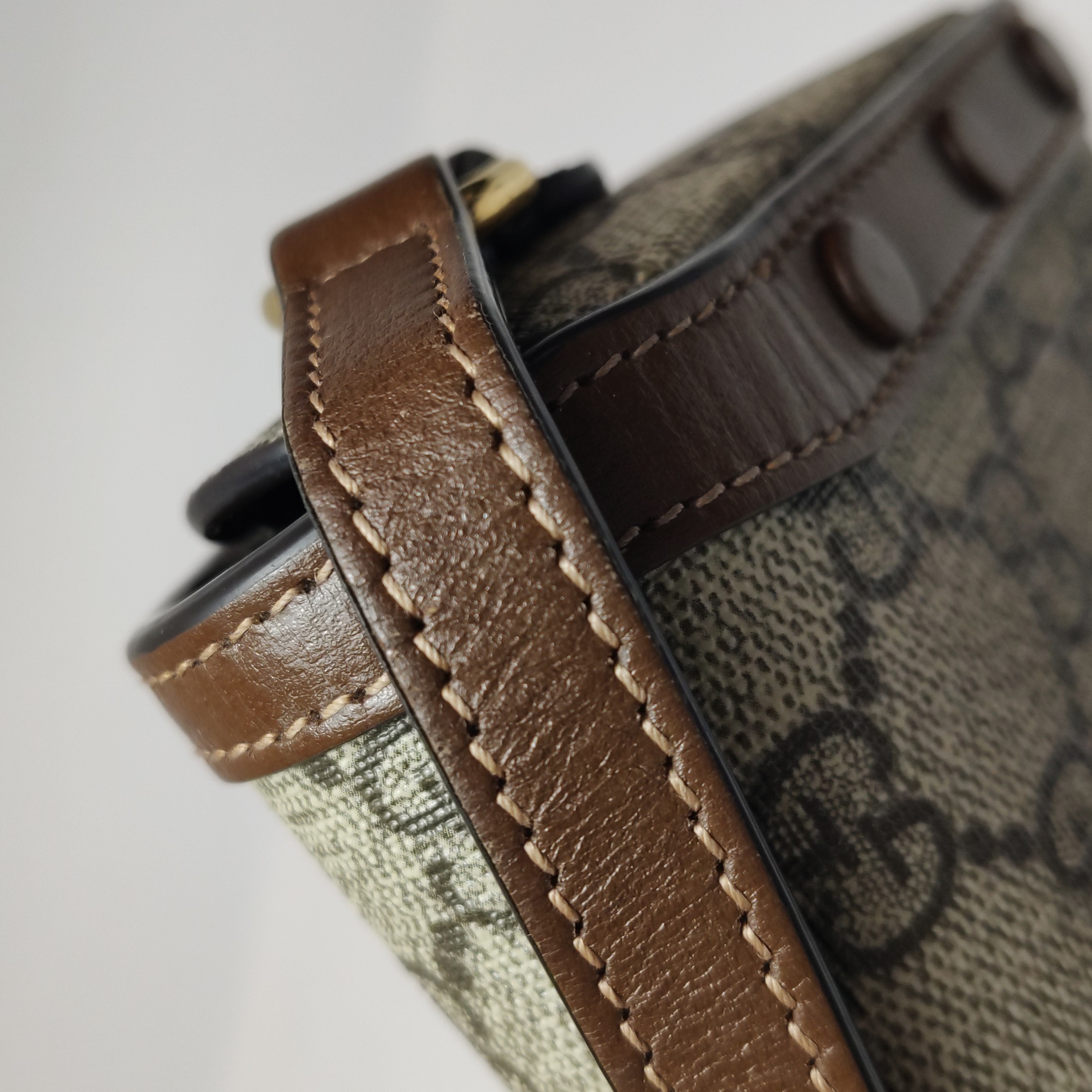 Gucci Horsebit 1955 Flap Crossbody Bag GG Coated Canvas Mini — photo 17 of 23