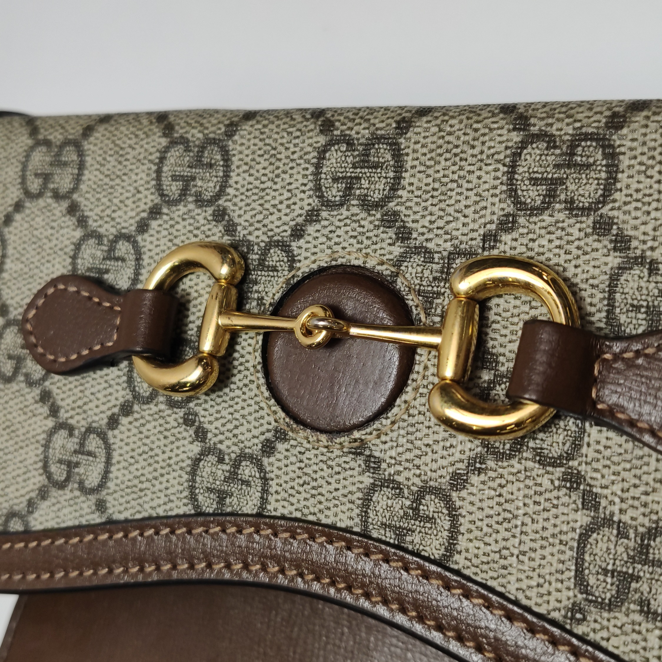 Gucci Horsebit 1955 Flap Crossbody Bag GG Coated Canvas Mini — photo 10 of 23