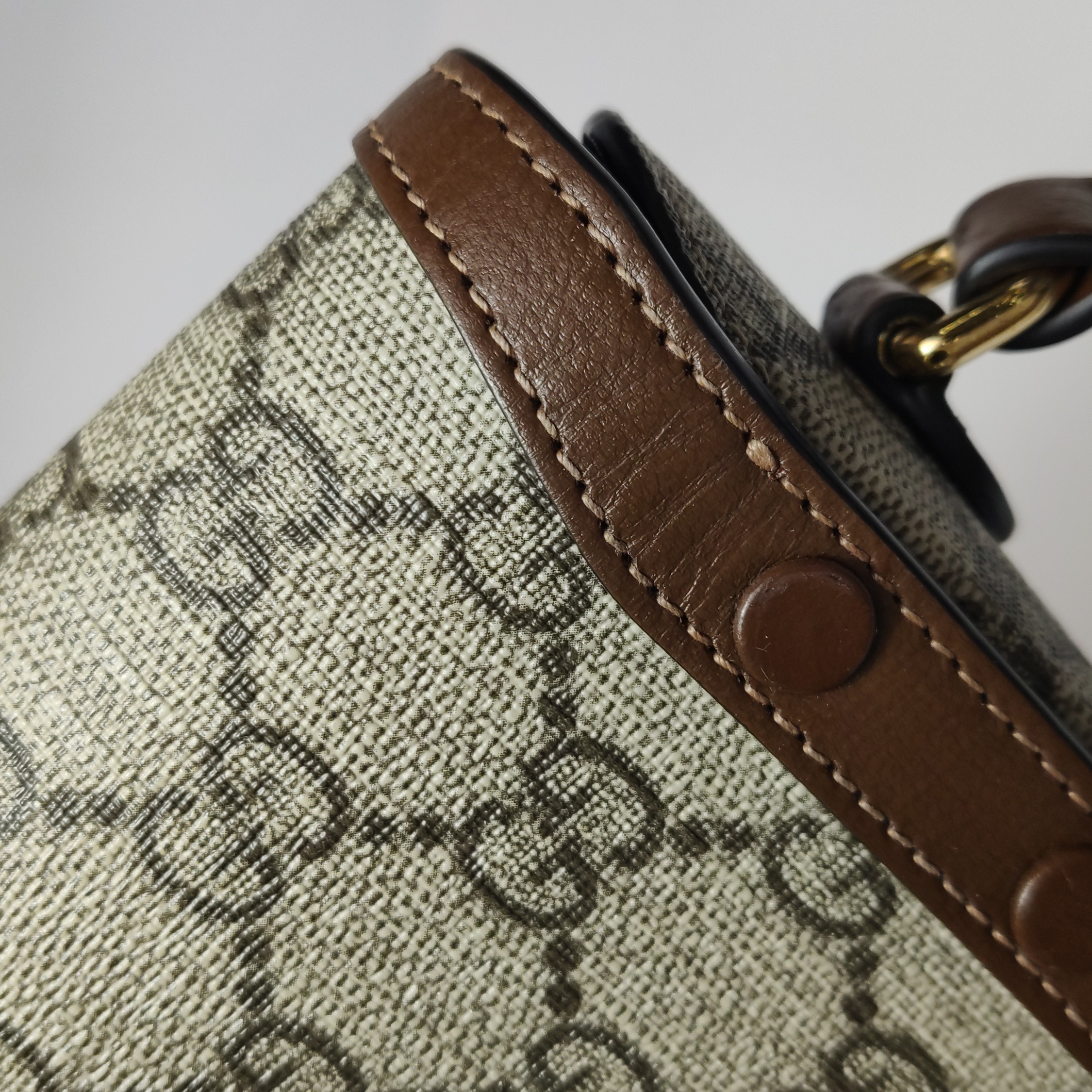 Gucci Horsebit 1955 Flap Crossbody Bag GG Coated Canvas Mini — photo 21 of 23
