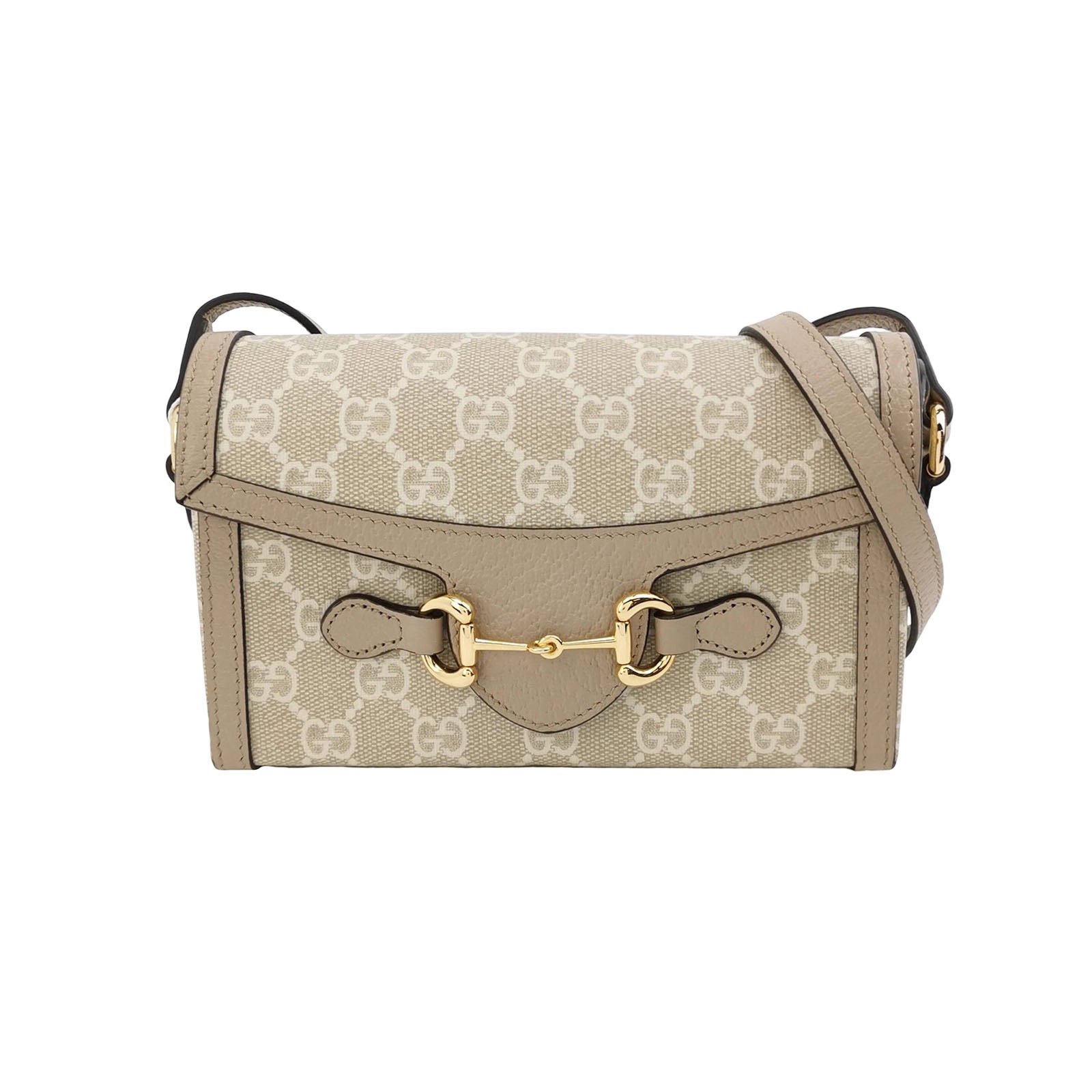 Gucci Horsebit 1955 Flap Crossbody Bag GG Coated Canvas Mini — photo 1 of 15