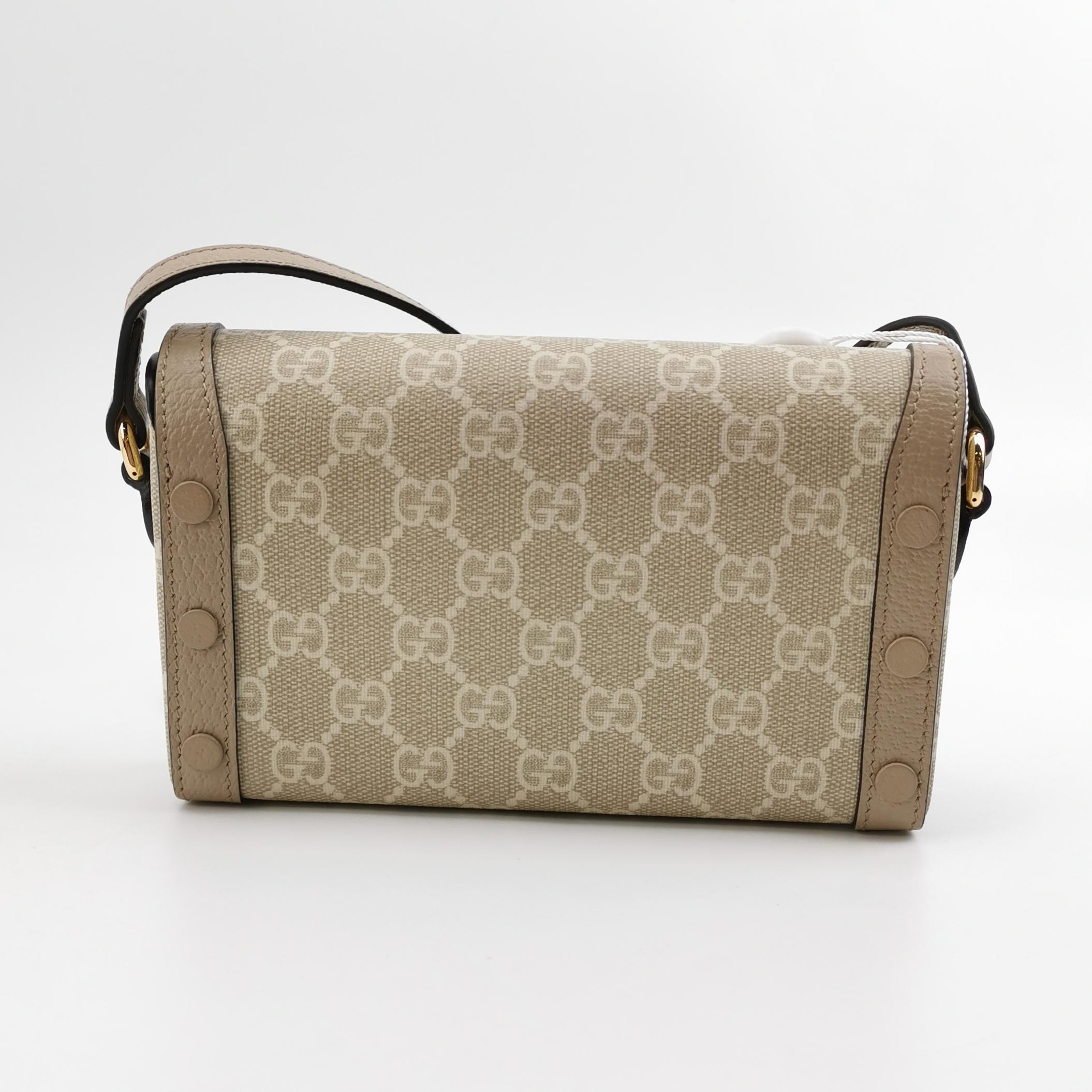 Gucci Horsebit 1955 Flap Crossbody Bag GG Coated Canvas Mini — photo 5 of 15