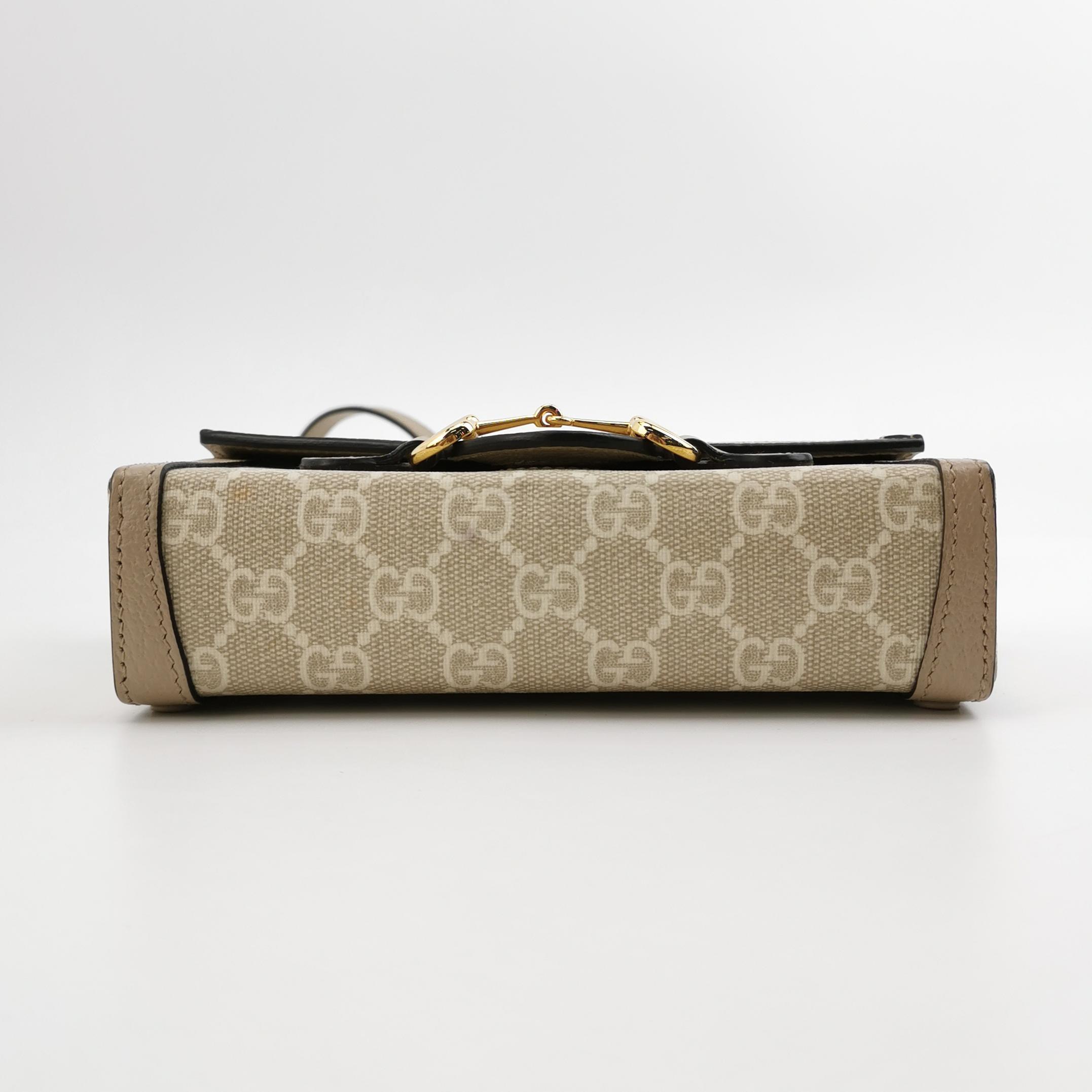 Gucci Horsebit 1955 Flap Crossbody Bag GG Coated Canvas Mini — photo 6 of 15