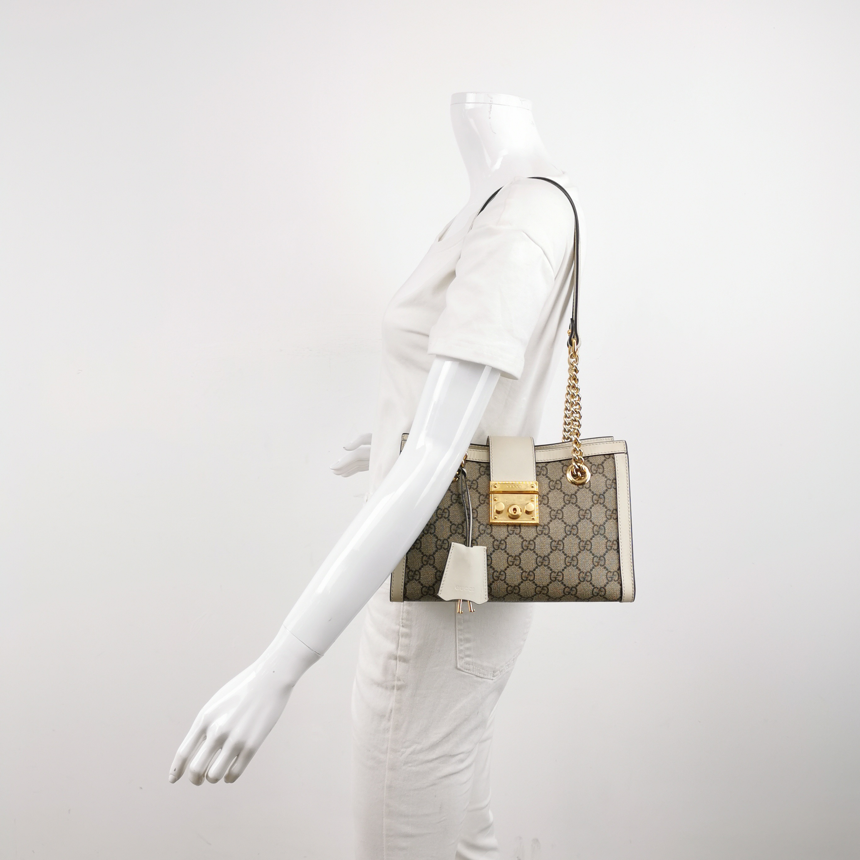Gucci Padlock Chain Tote GG Coated Canvas with Leather Small — alternate view