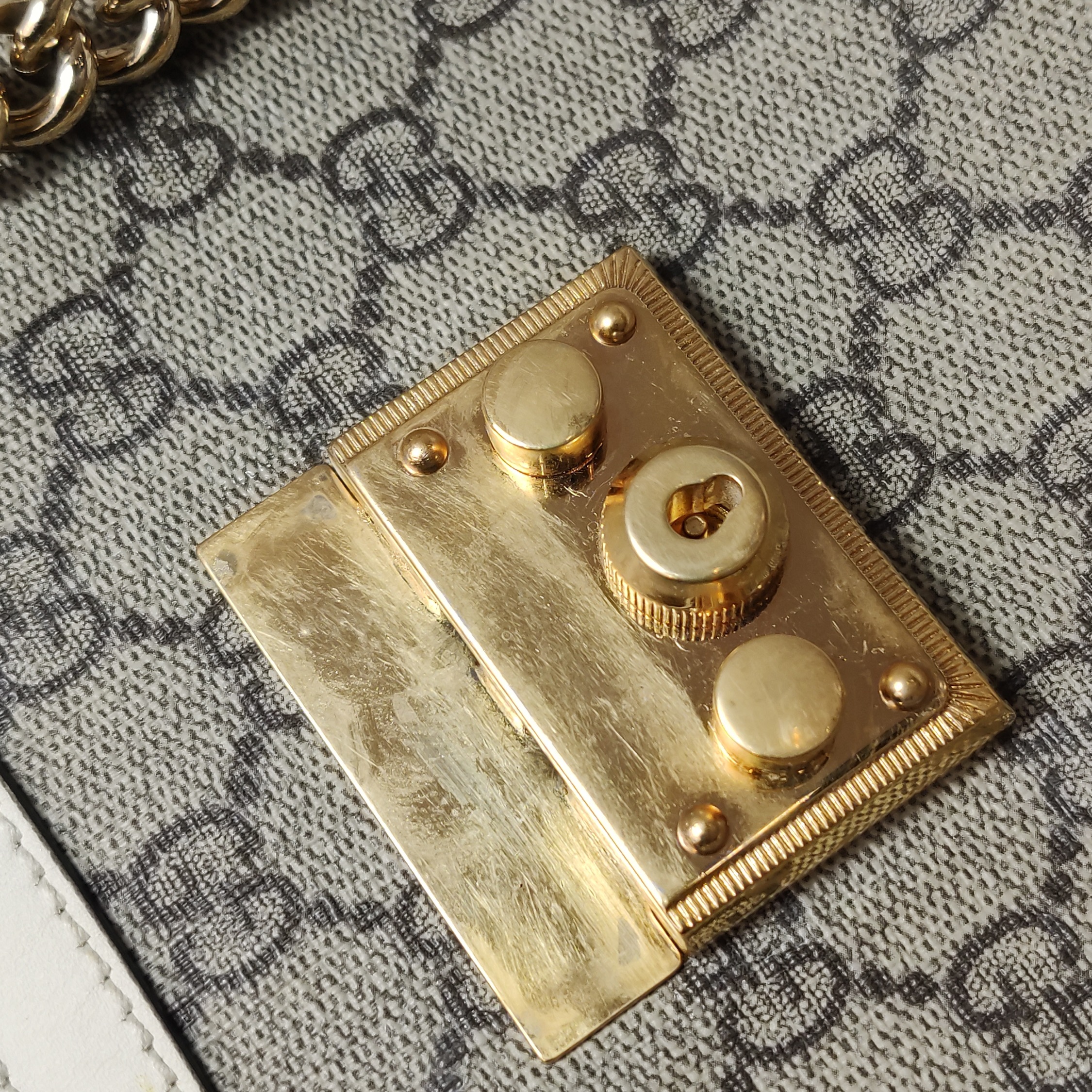 Gucci Padlock Chain Tote GG Coated Canvas with Leather Small — photo 12 of 24