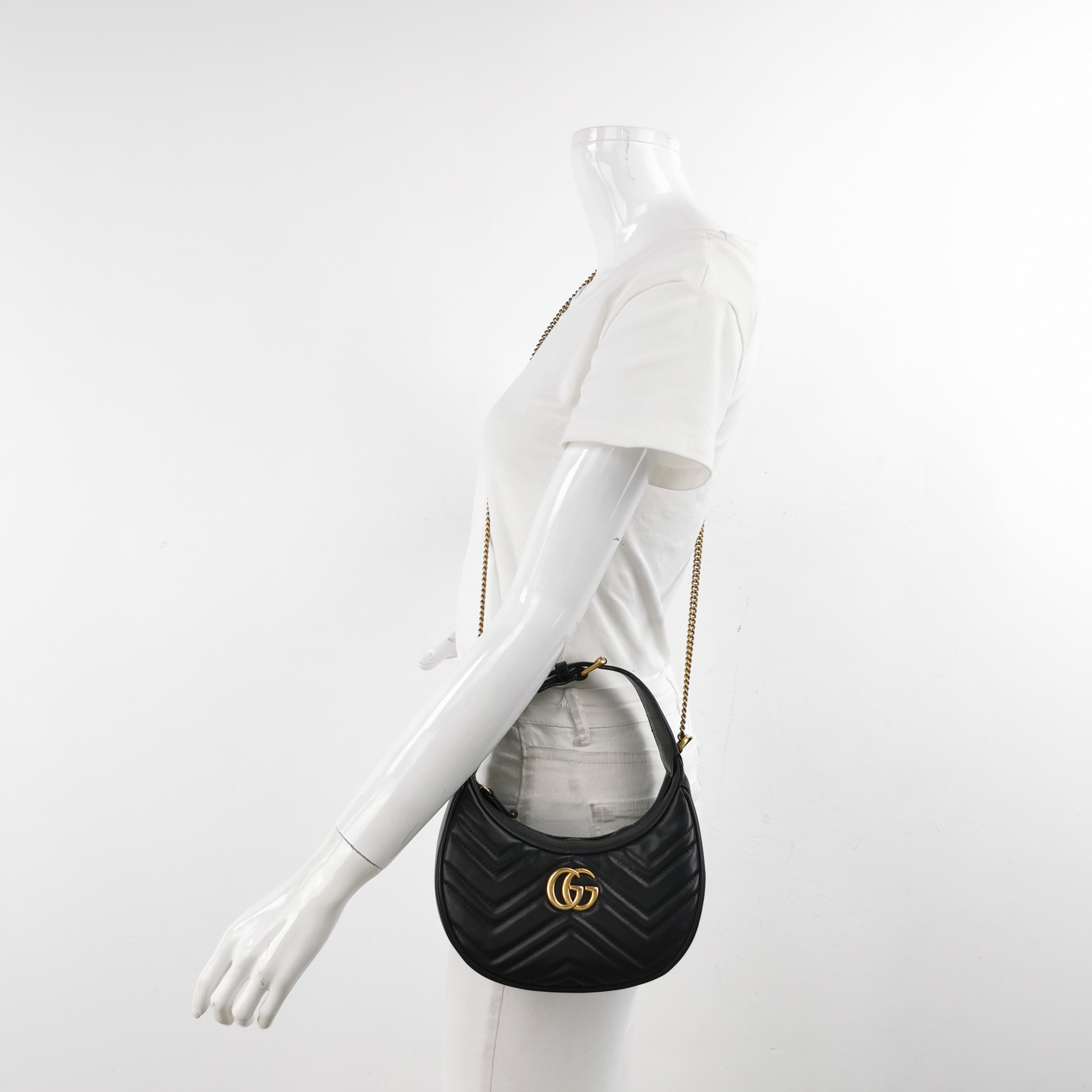 Gucci GG Marmont Half Moon Hobo Matelasse Leather Small — alternate view