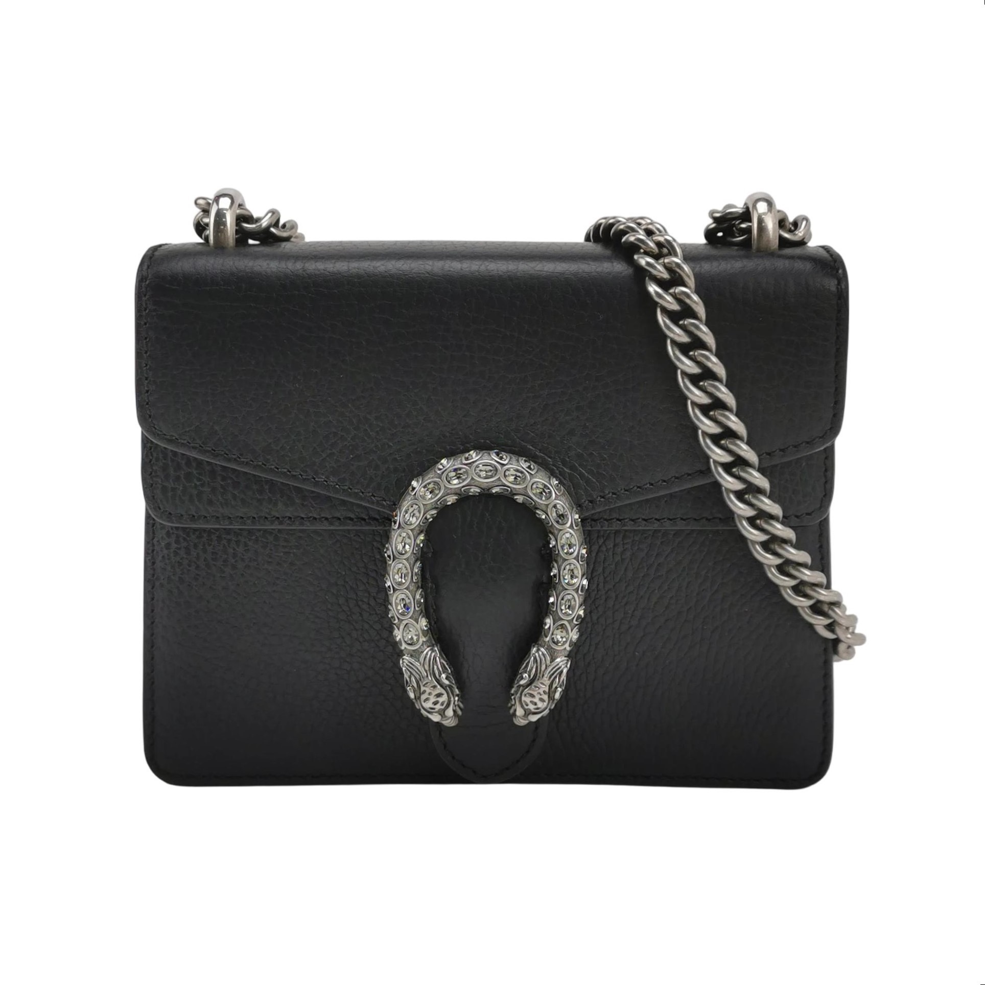 Gucci Calfskin Mini Dionysus Chain Wallet Black — photo 1 of 15