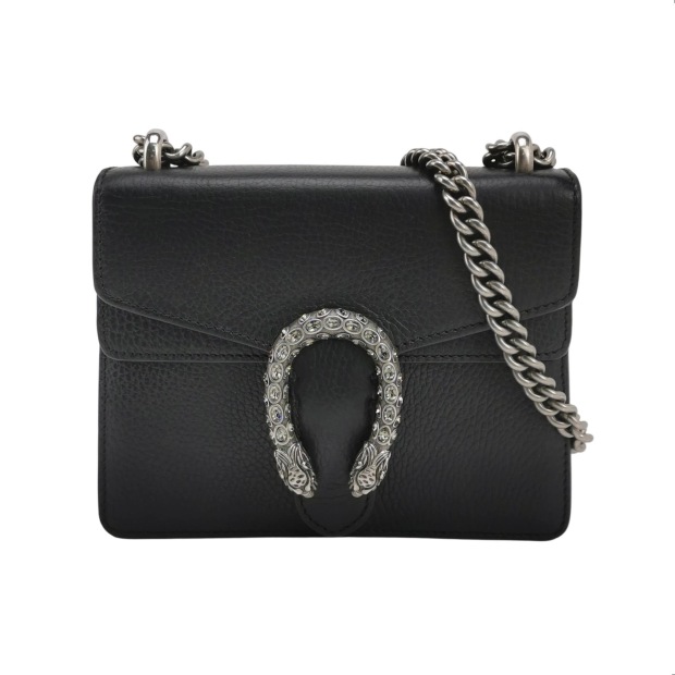 Gucci Calfskin Mini Dionysus Chain Wallet Black — pre-owned, Vierlot
