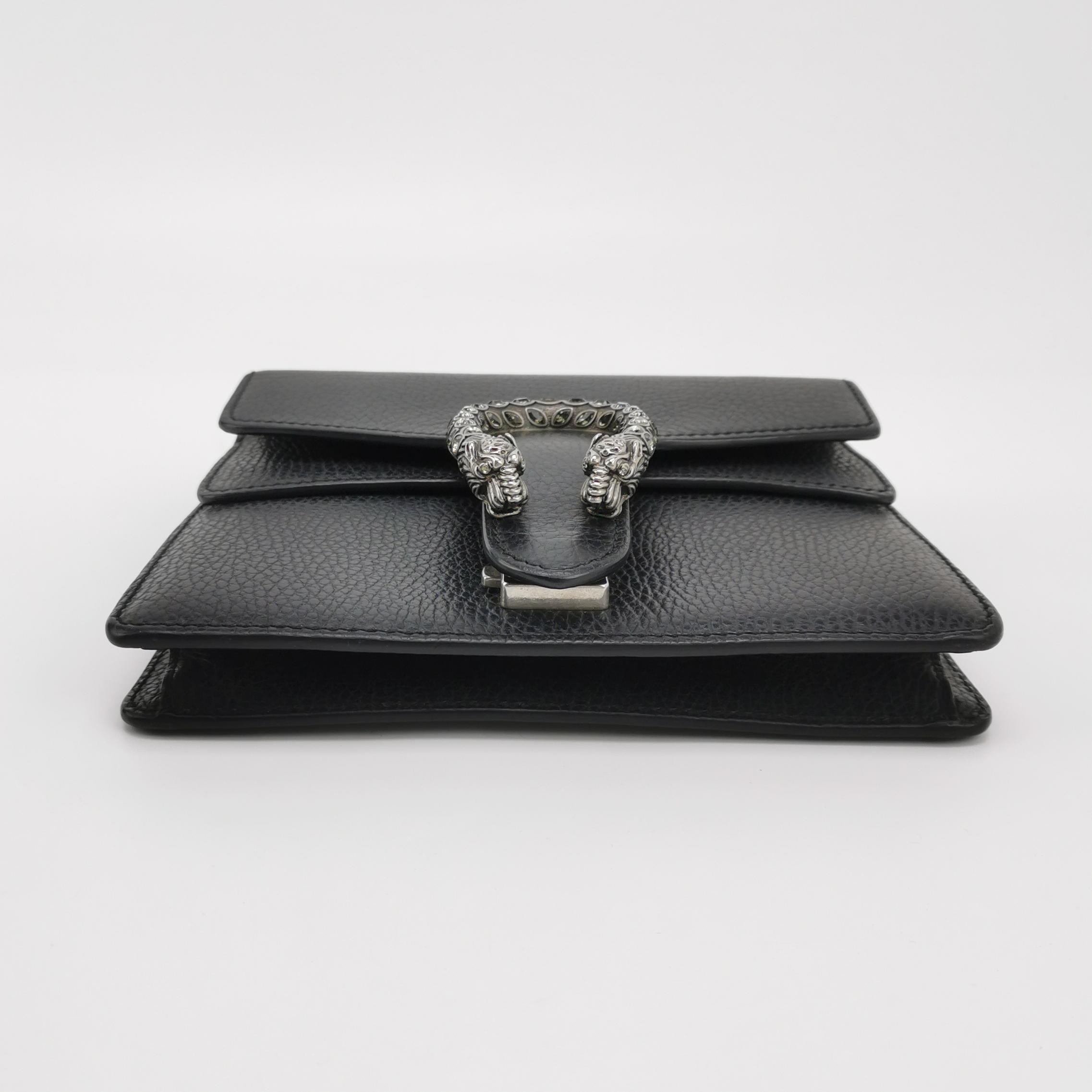 Gucci Calfskin Mini Dionysus Chain Wallet Black — photo 6 of 15