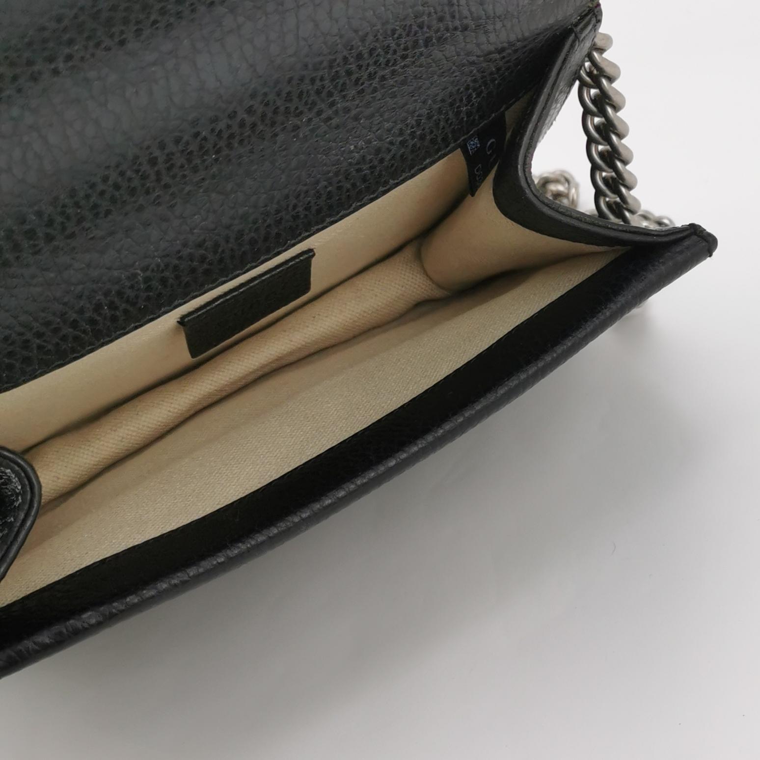 Gucci Calfskin Mini Dionysus Chain Wallet Black — photo 7 of 15