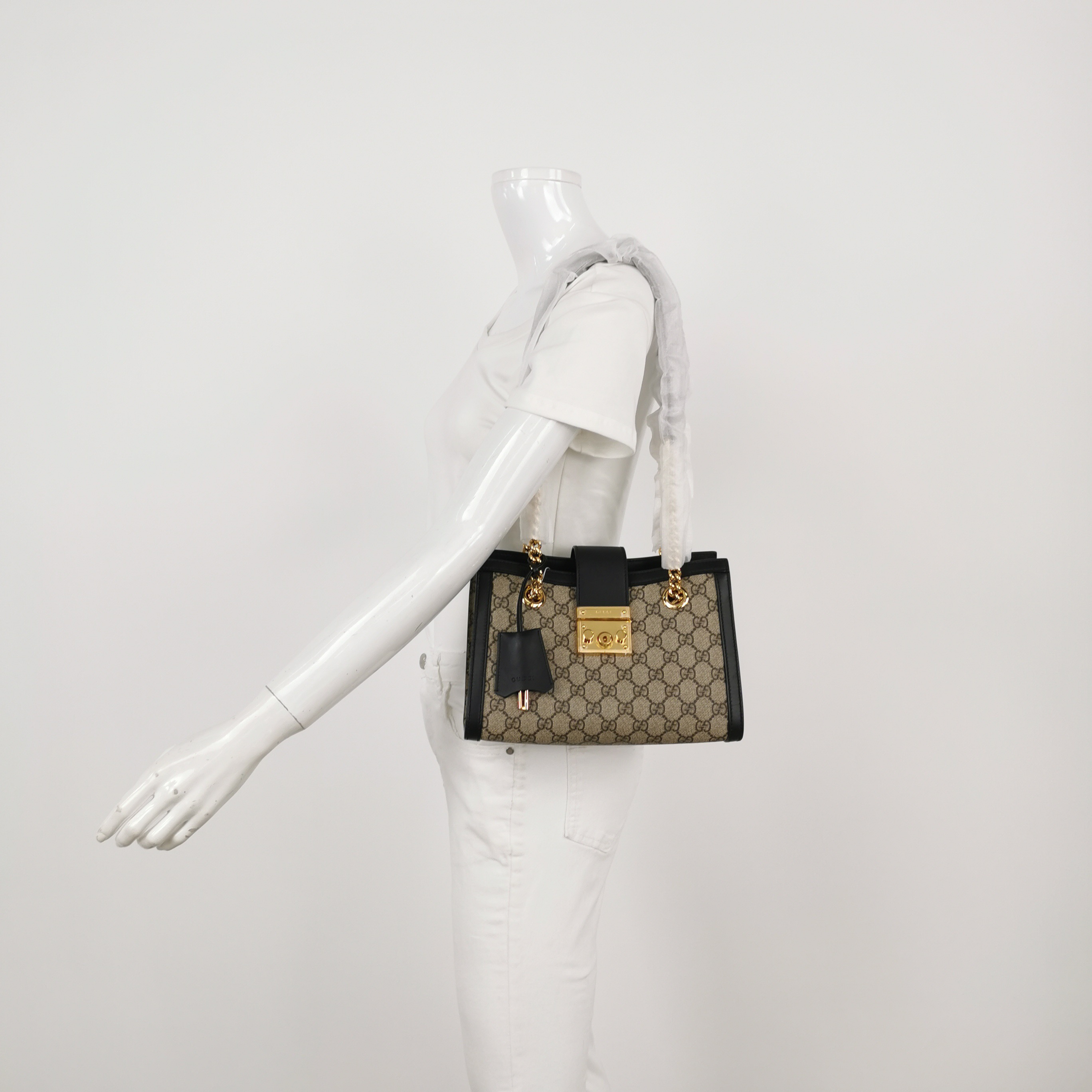Gucci Padlock Chain Tote GG Coated Canvas with Leather Small — alternate view