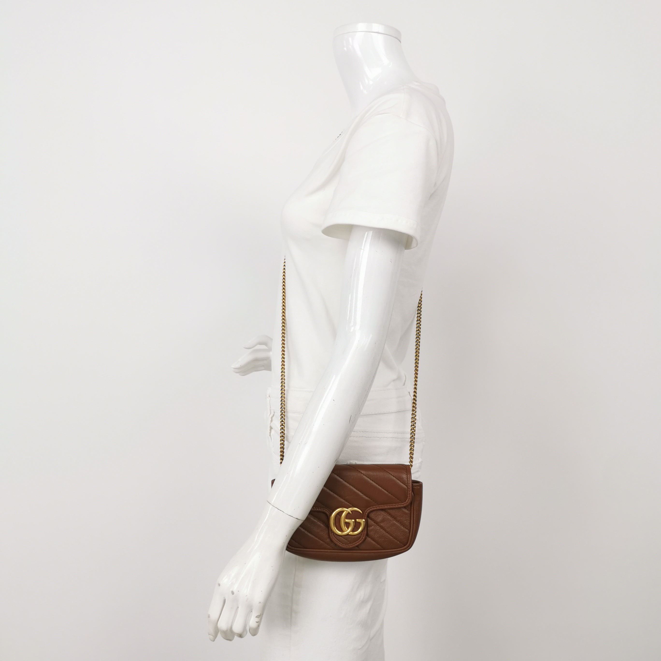 Gucci GG Marmont Flap Bag Diagonal Quilted Leather Super Mini — alternate view