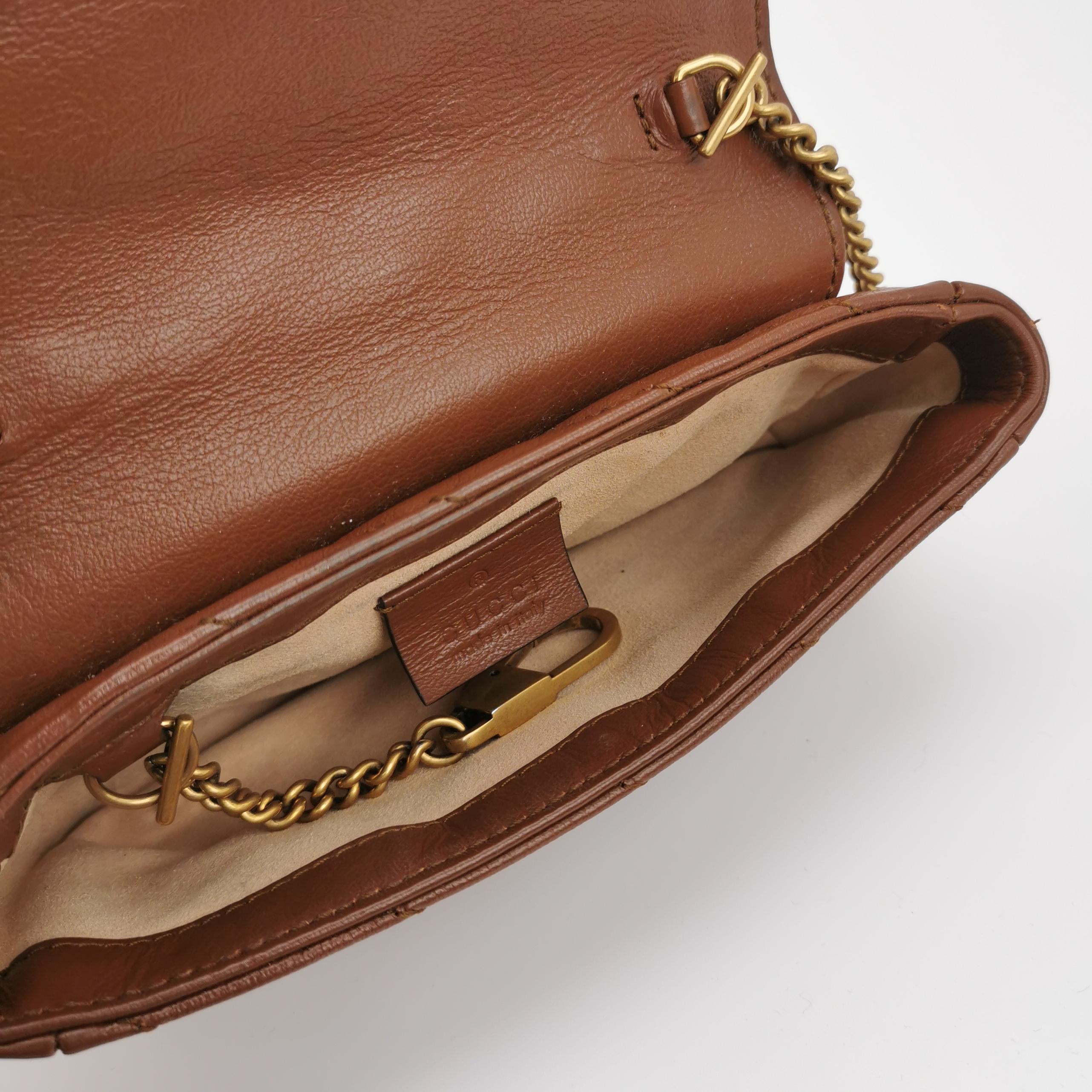 Gucci GG Marmont Flap Bag Diagonal Quilted Leather Super Mini — photo 8 of 13