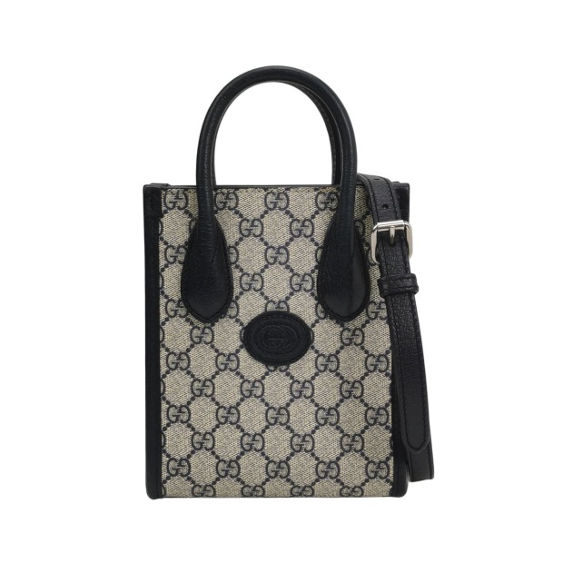 Gucci Interlocking G Patch Tote GG Coated Canvas Mini — pre-owned, Vierlot