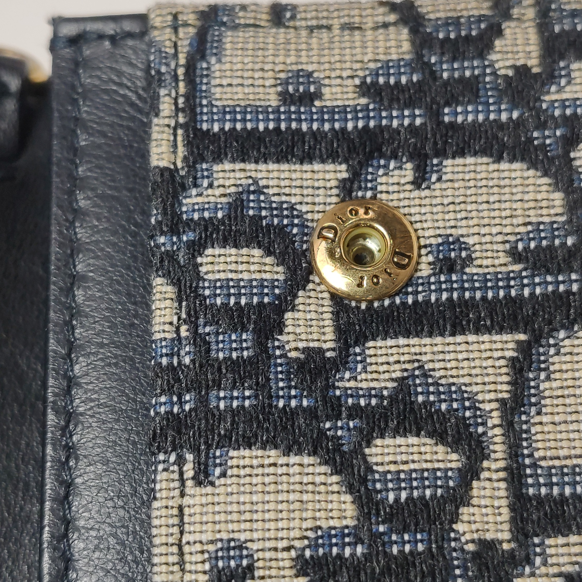 Christian Dior Saddle Chain Wallet Oblique Canvas