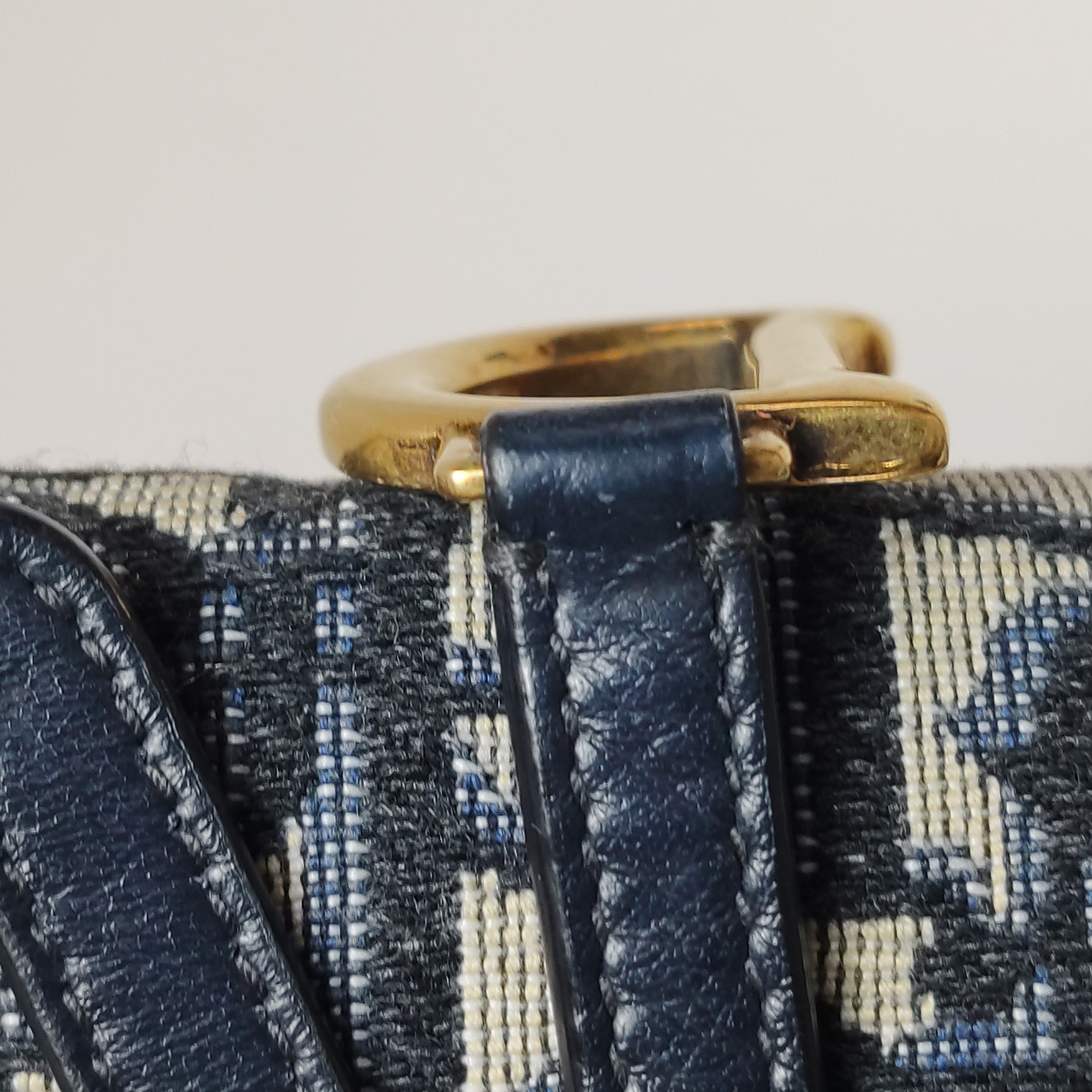 Christian Dior Saddle Chain Wallet Oblique Canvas