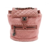 Chanel Matelasse Waxed Leather Backpack Pink Silver Hardware sheepskin — thumbnail 1