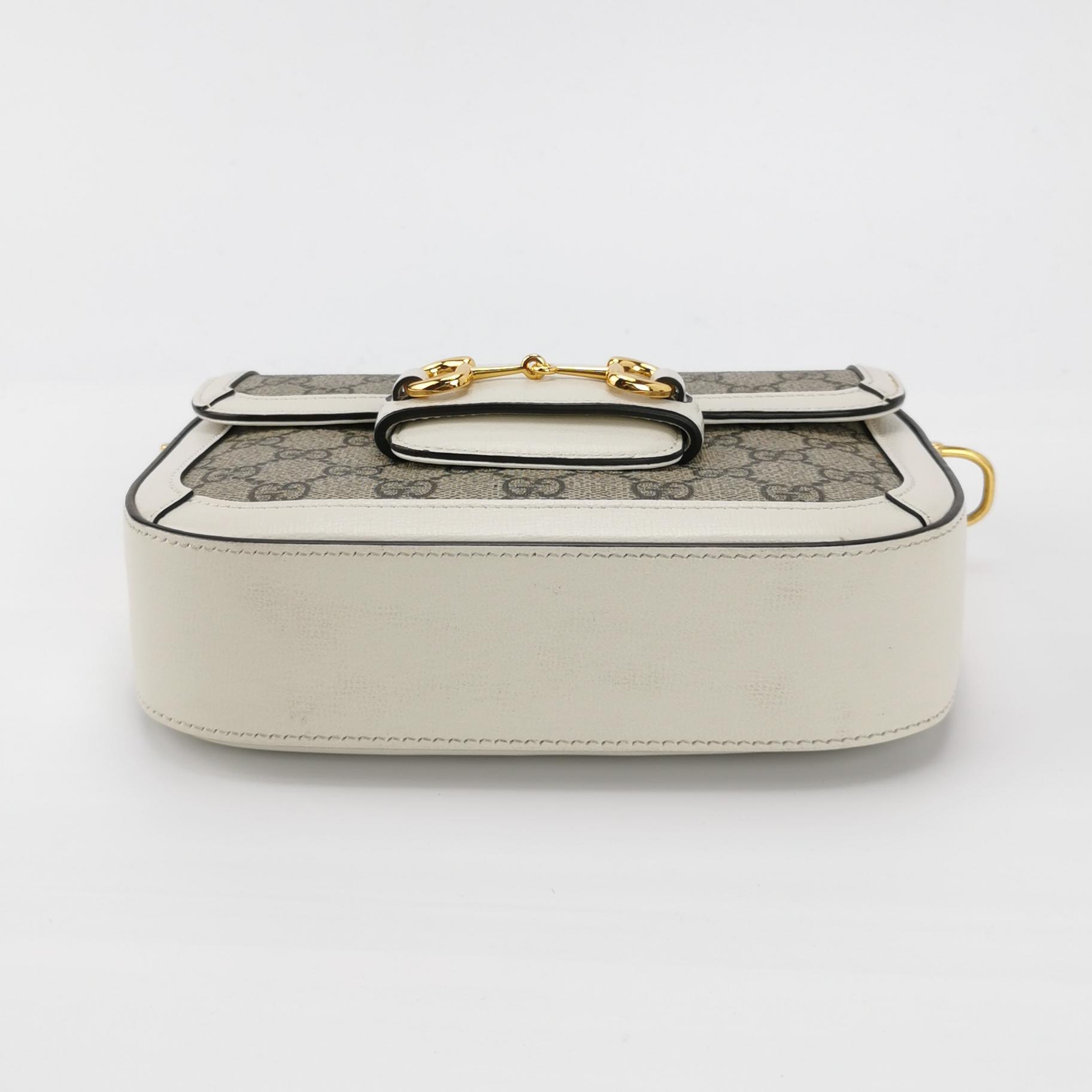 Gucci Horsebit 1955 Shoulder Bag GG Coated Canvas with Leather Small