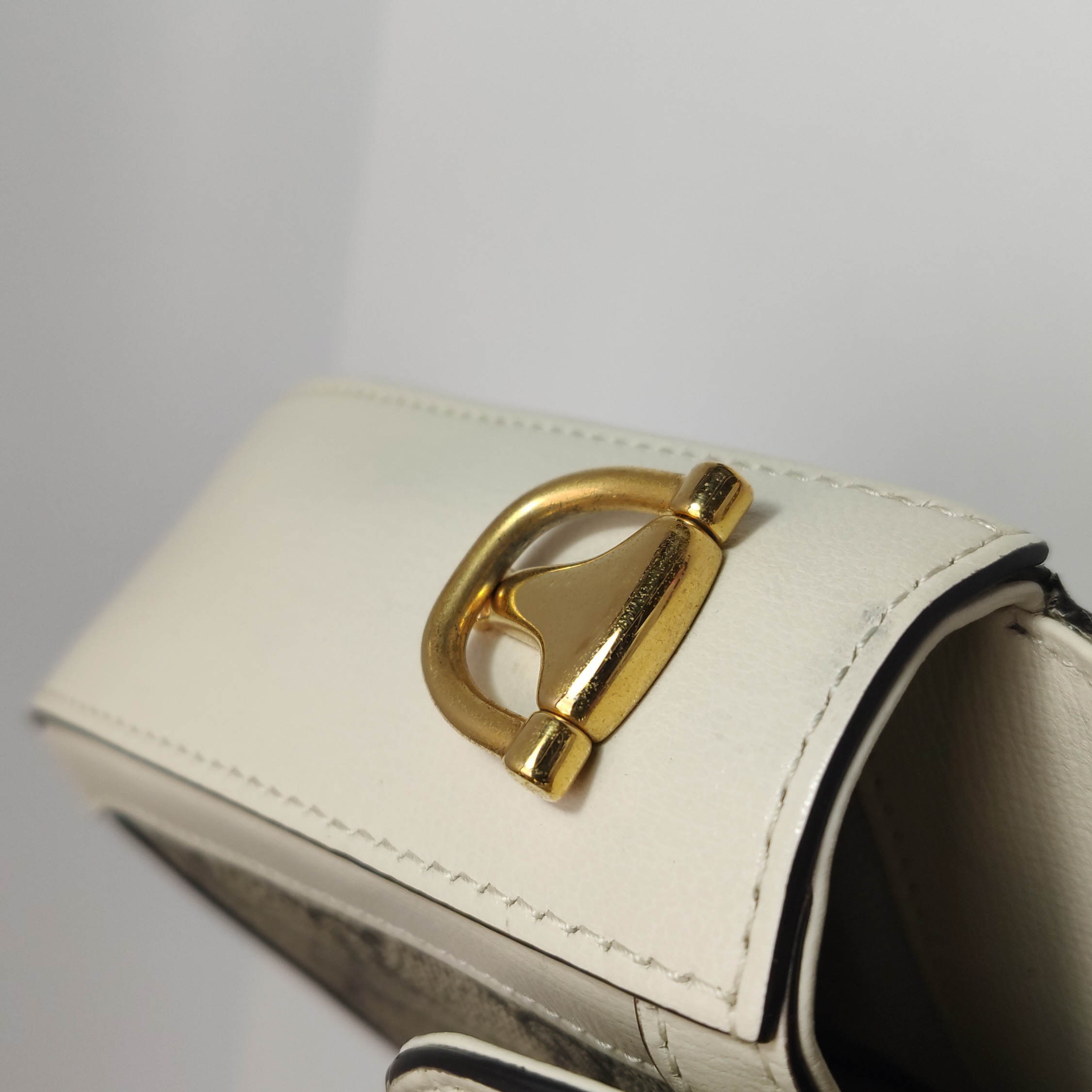 Gucci Horsebit 1955 Shoulder Bag GG Coated Canvas with Leather Small