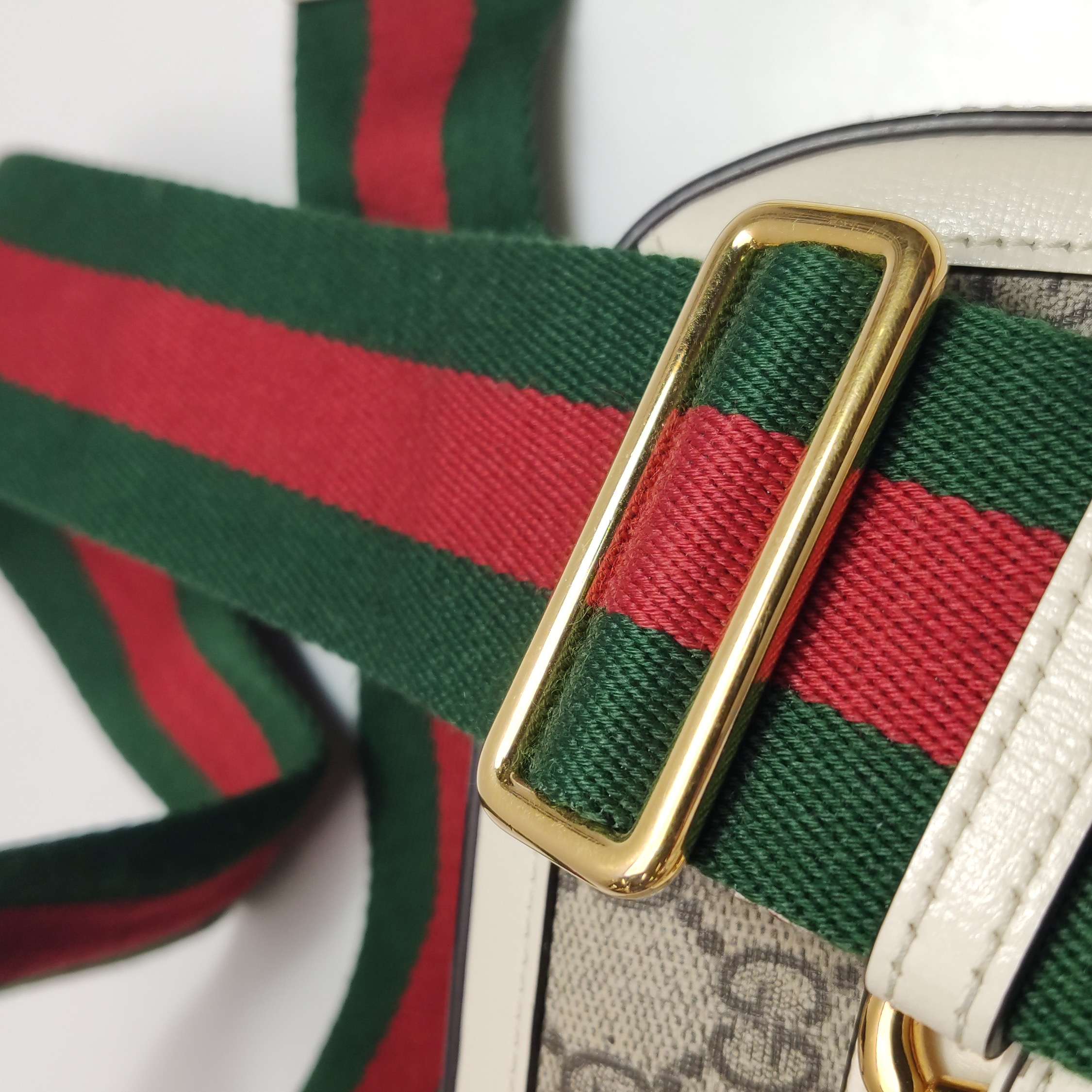 Gucci Horsebit 1955 Shoulder Bag GG Coated Canvas with Leather Small