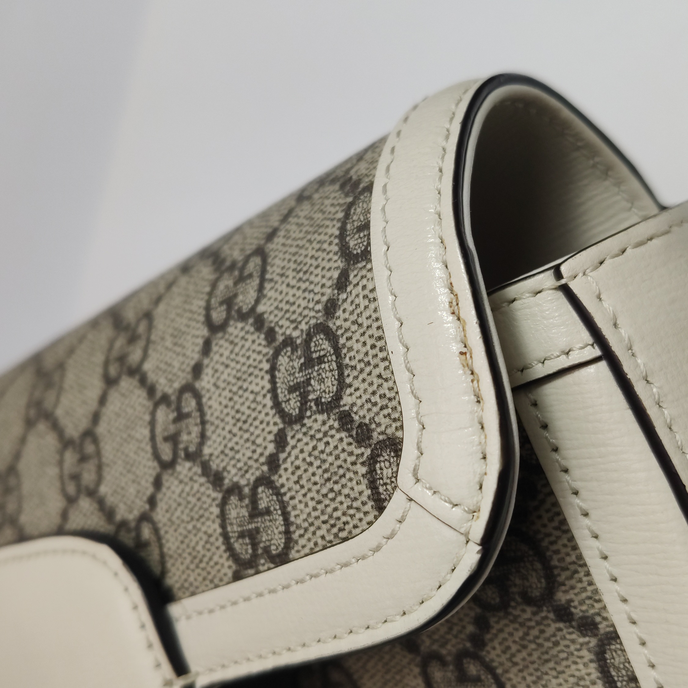Gucci Horsebit 1955 Shoulder Bag GG Coated Canvas with Leather Small