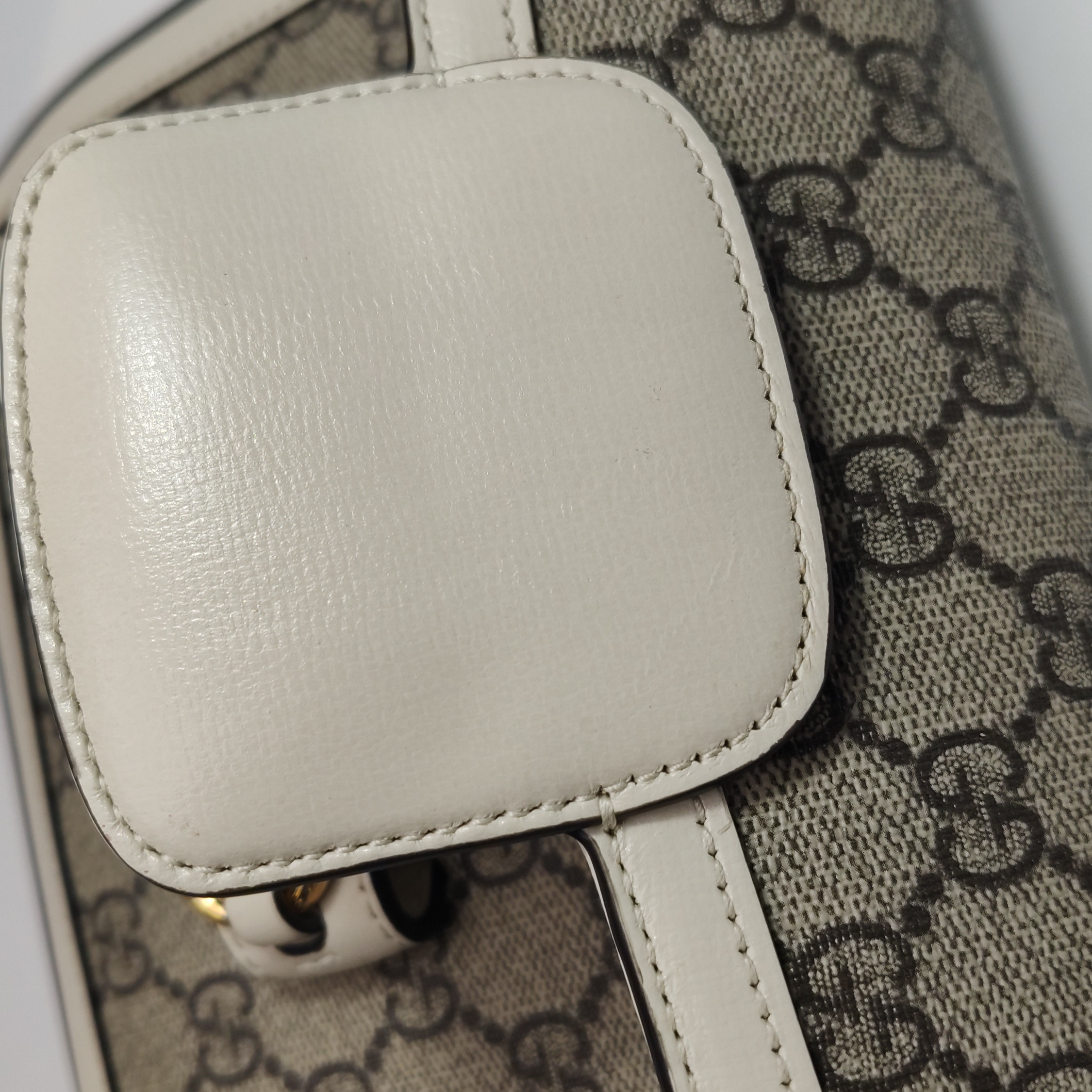 Gucci Horsebit 1955 Shoulder Bag GG Coated Canvas with Leather Small