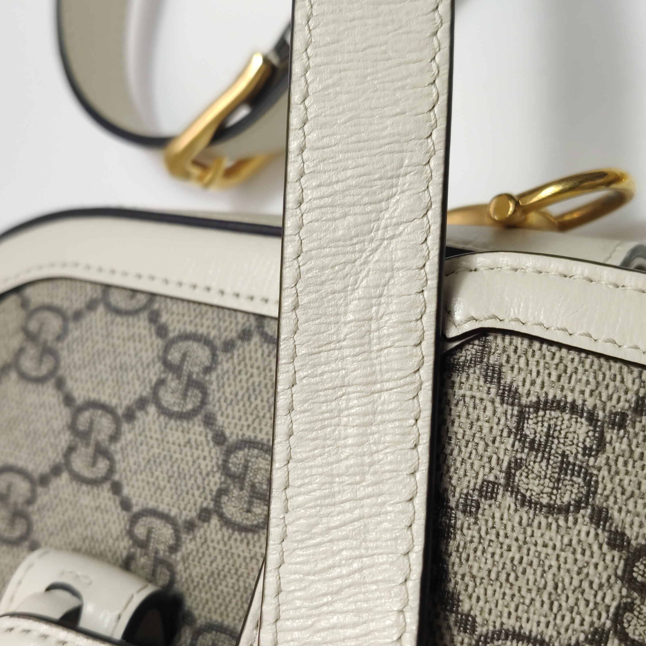 Gucci Horsebit 1955 Shoulder Bag GG Coated Canvas with Leather Small