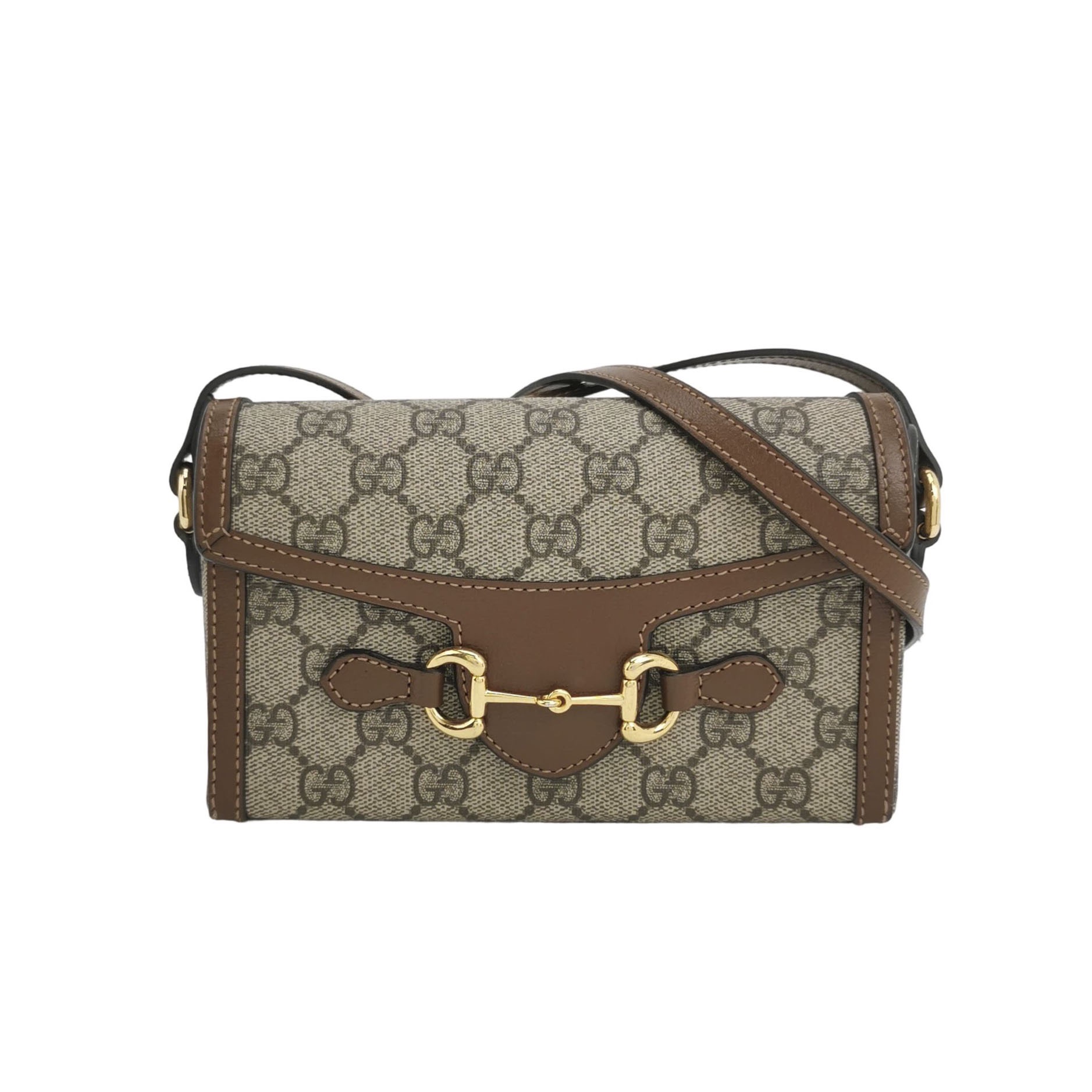 Gucci Horsebit 1955 Flap Crossbody Bag GG Coated Canvas Mini — photo 1 of 19