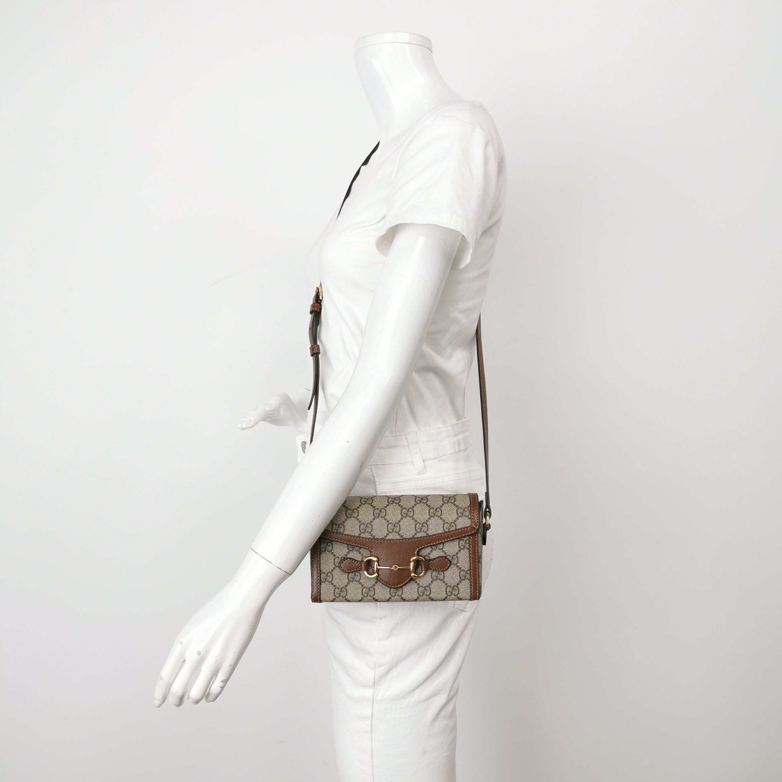 Gucci Horsebit 1955 Flap Crossbody Bag GG Coated Canvas Mini — alternate view