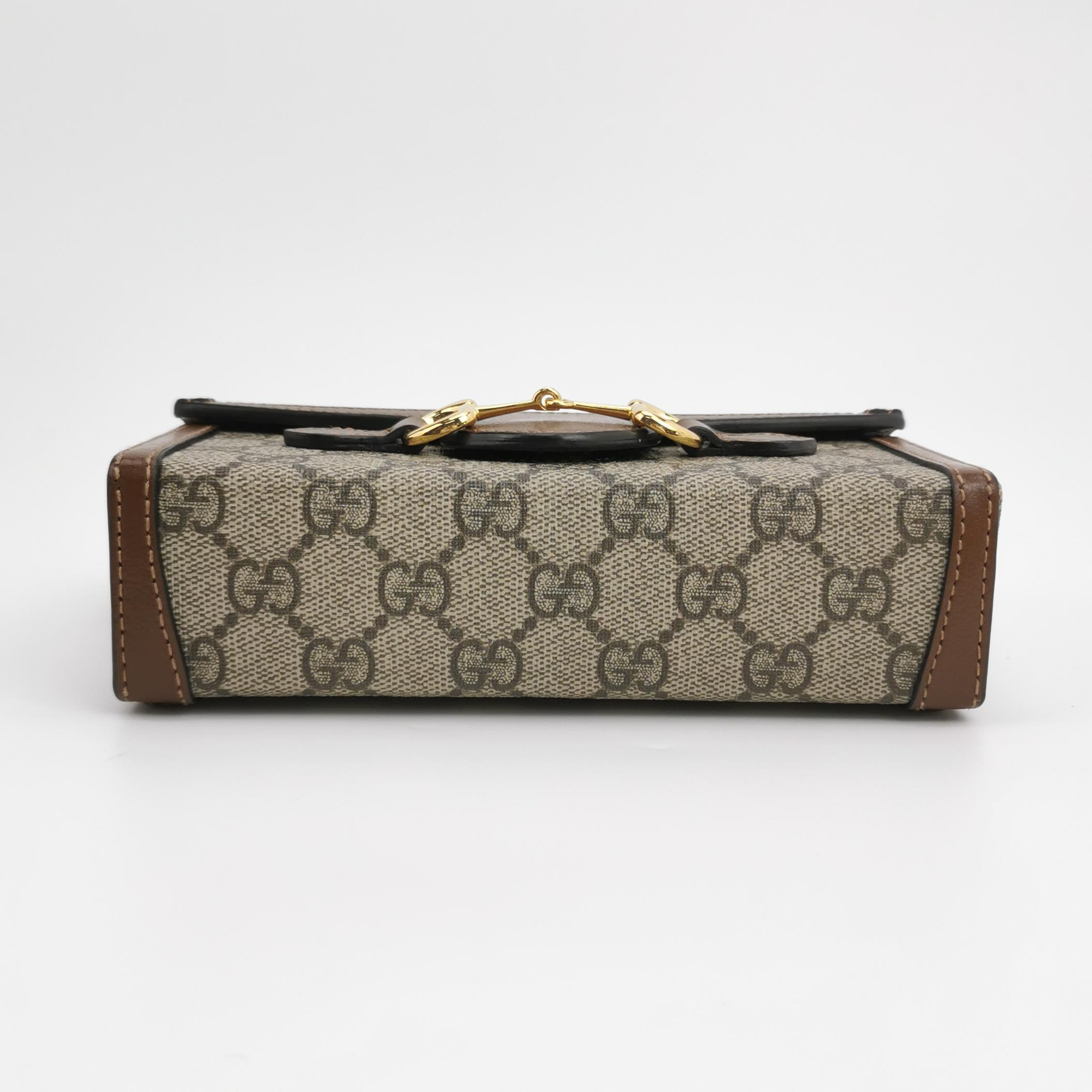 Gucci Horsebit 1955 Flap Crossbody Bag GG Coated Canvas Mini — photo 7 of 19