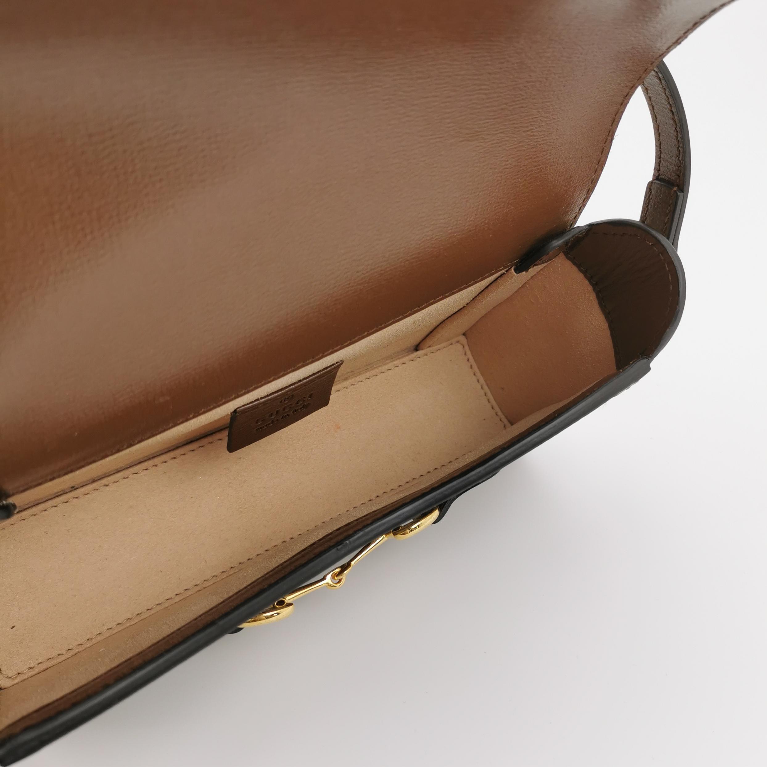 Gucci Horsebit 1955 Flap Crossbody Bag GG Coated Canvas Mini — photo 6 of 19