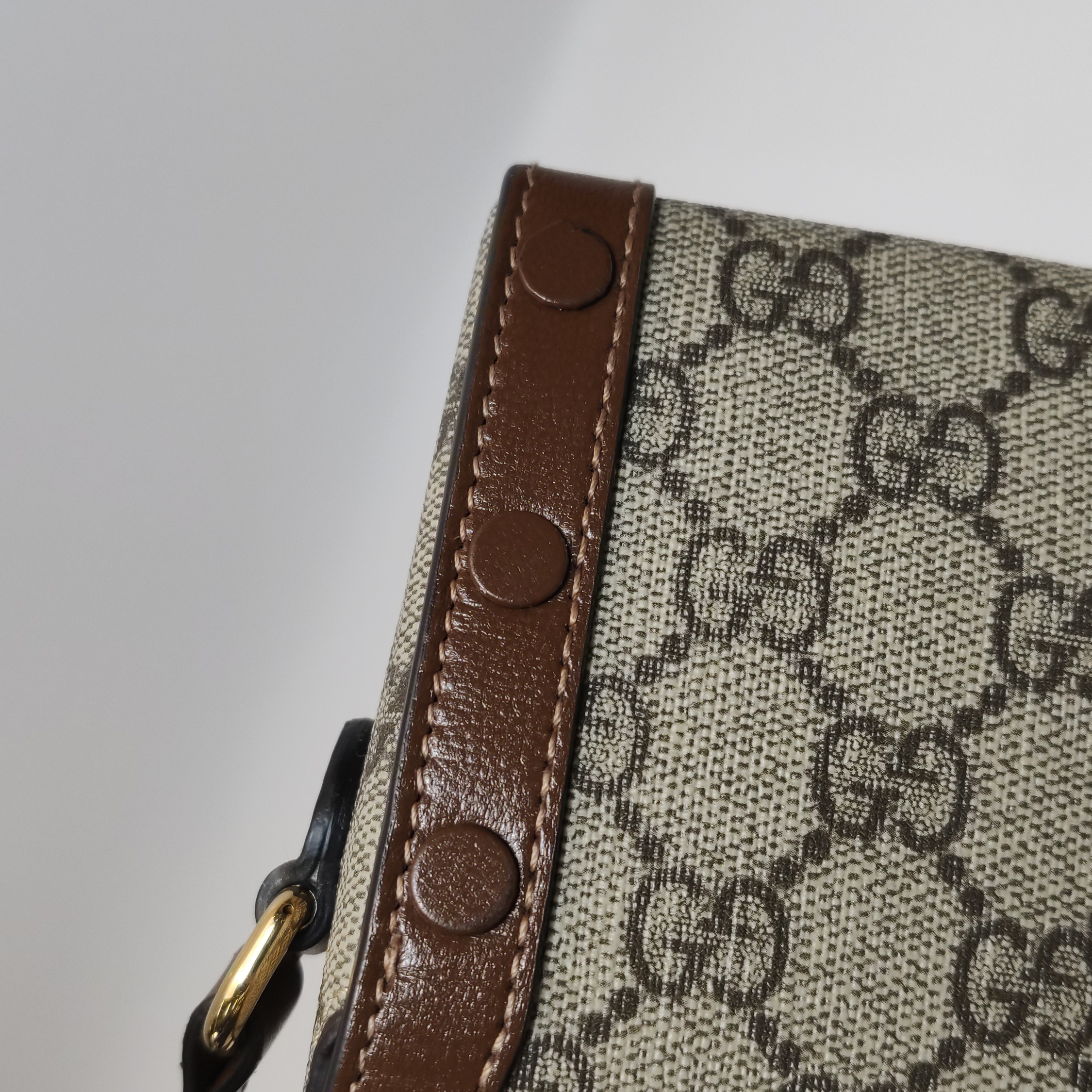 Gucci Horsebit 1955 Flap Crossbody Bag GG Coated Canvas Mini — photo 19 of 19