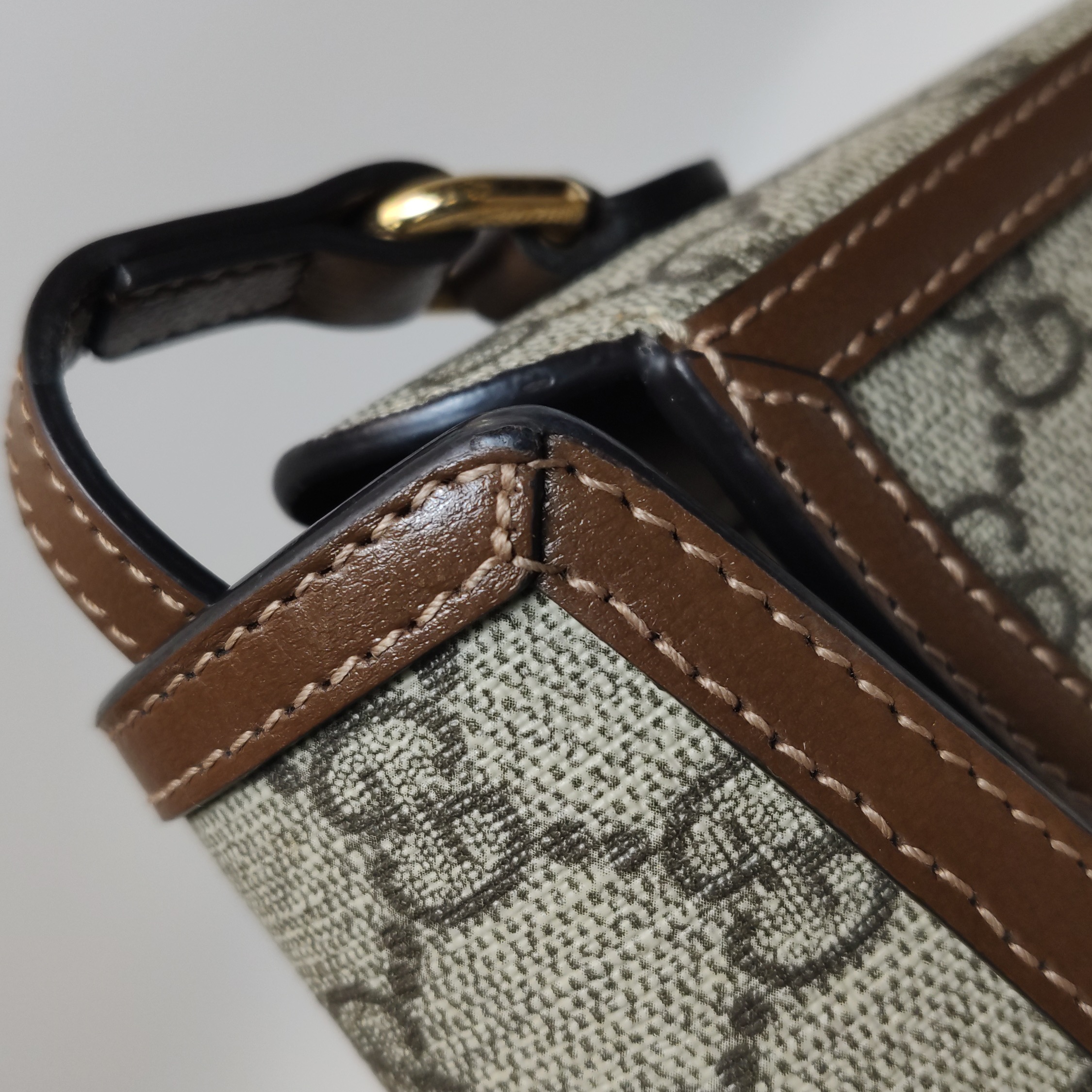 Gucci Horsebit 1955 Flap Crossbody Bag GG Coated Canvas Mini — photo 16 of 19